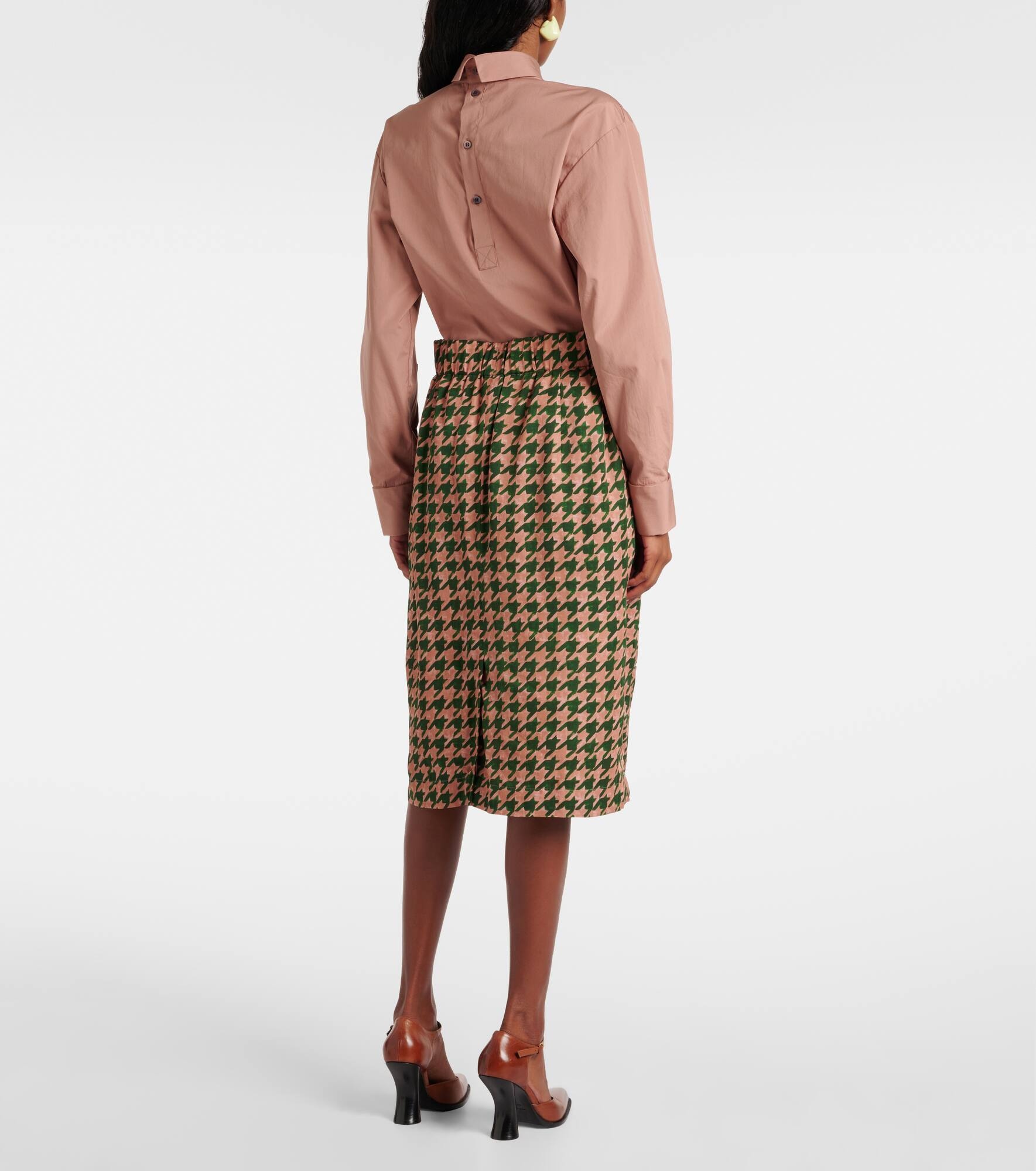 Houndstooth pencil skirt - 3