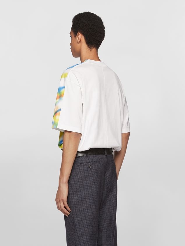 COTTON JERSEY T-SHIRT WITH SCRIBBLE SPRAY PRINT - 3