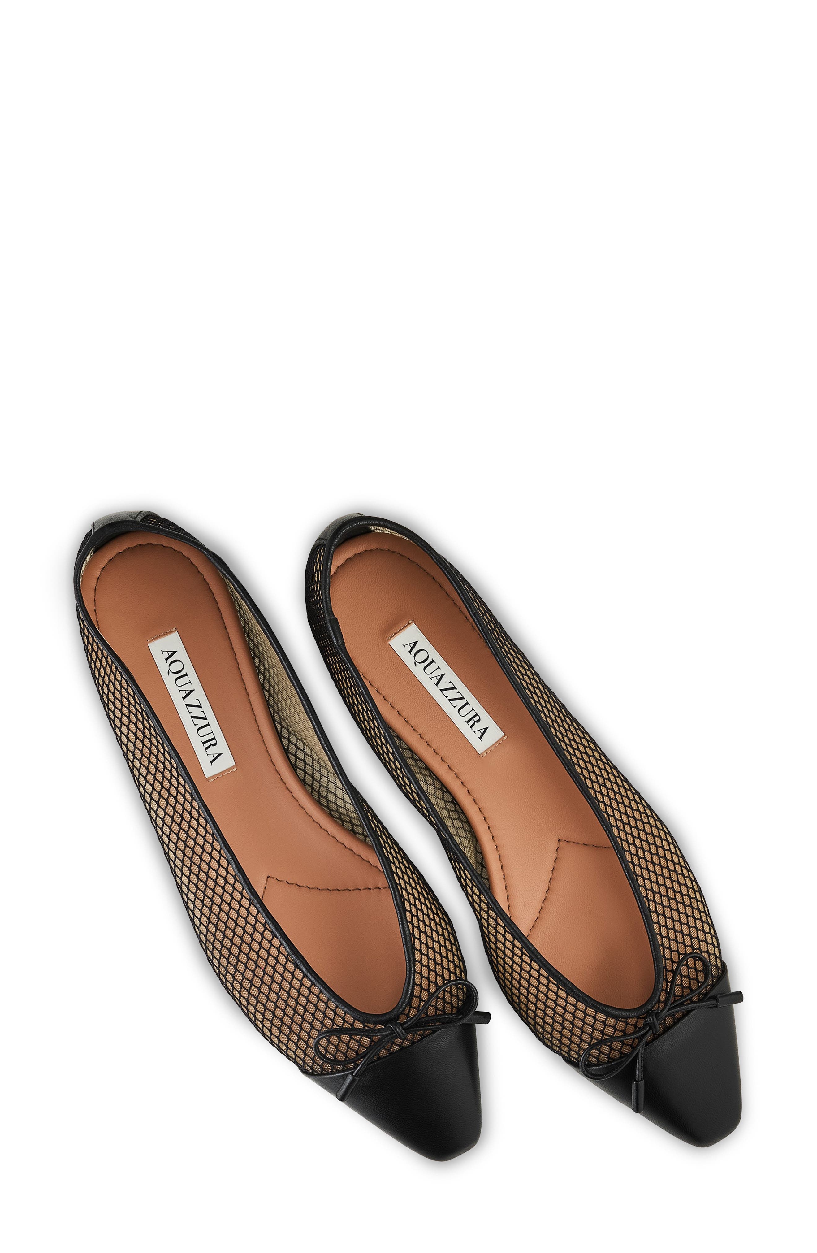 Aquazzura Gioia Cap Toe Ballet Flat in Black at Nordstrom - 5