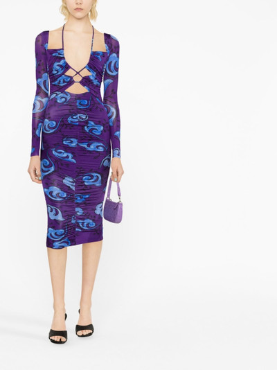 VERSACE JEANS COUTURE floral-print midi dress outlook