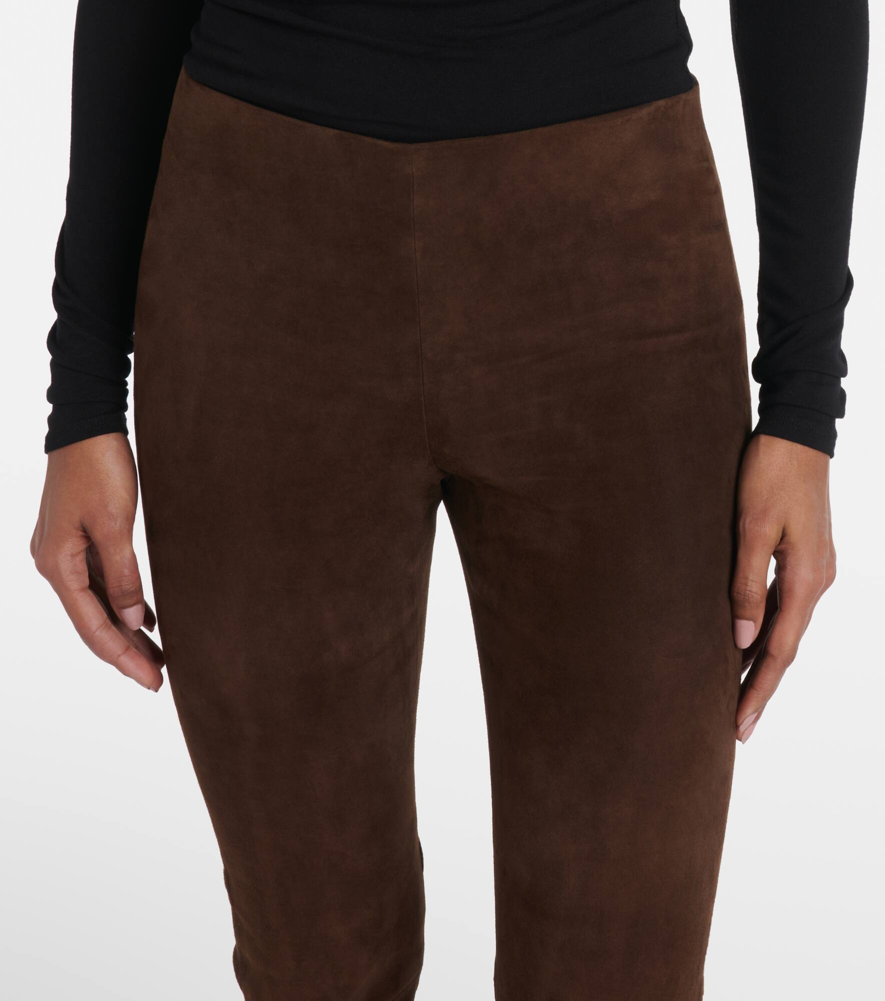 Suede slim pants - 4