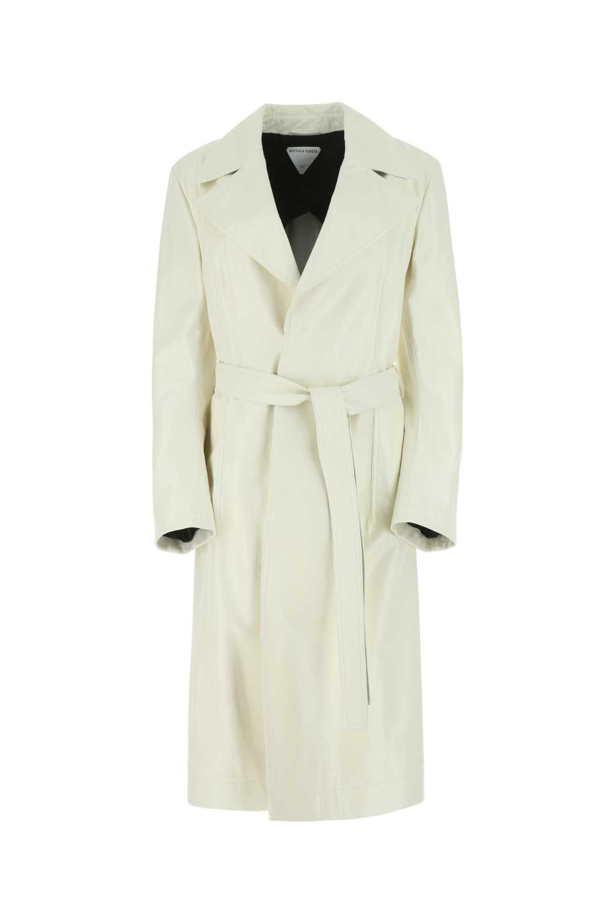 Bottega Veneta Women Ivory Leather Coat - 1