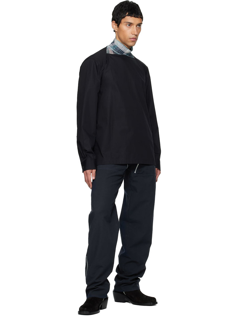 Dries Van Noten Black Boat Neck Cotton Shirt outlook