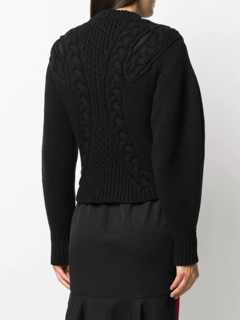 cropped cable knit jumper - 4