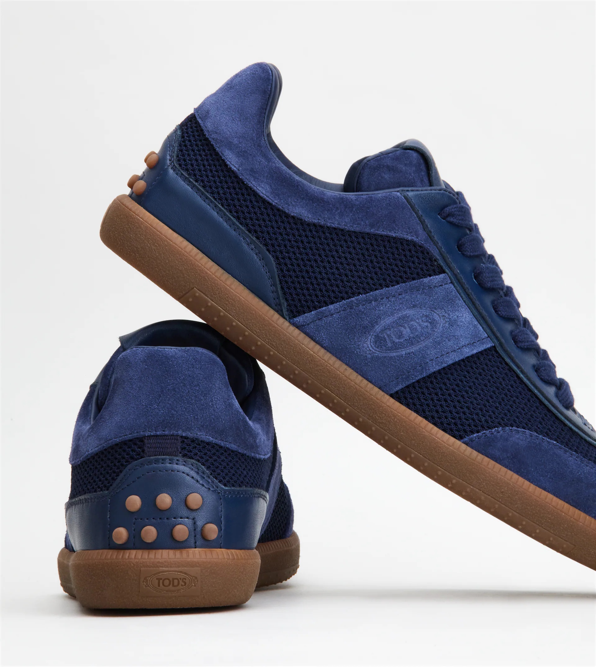 TOD'S TABS SNEAKERS IN SUEDE AND TECHNICAL FABRIC - BLUE - 7