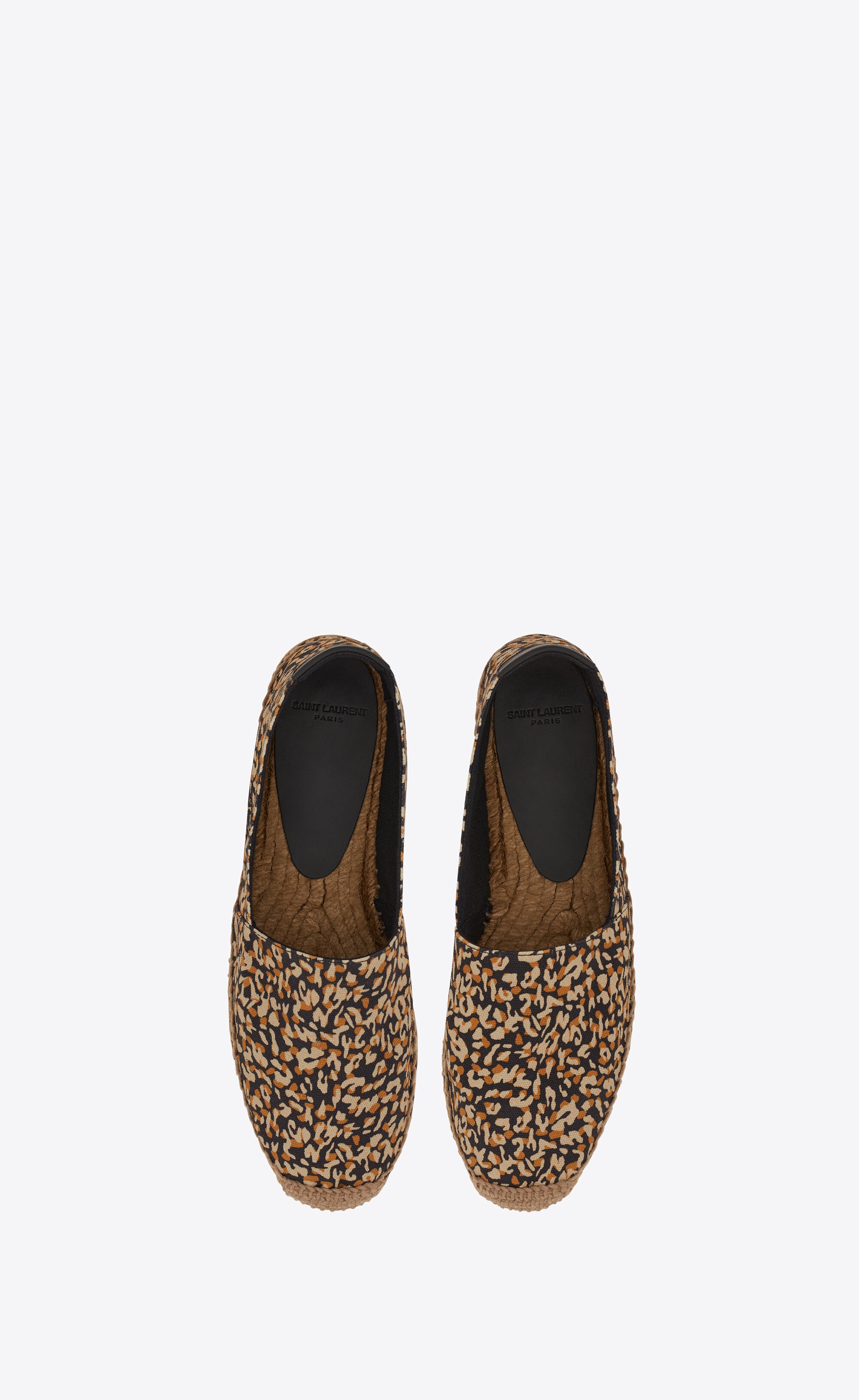 saint laurent embroidered espadrilles in leopard-print canvas - 2