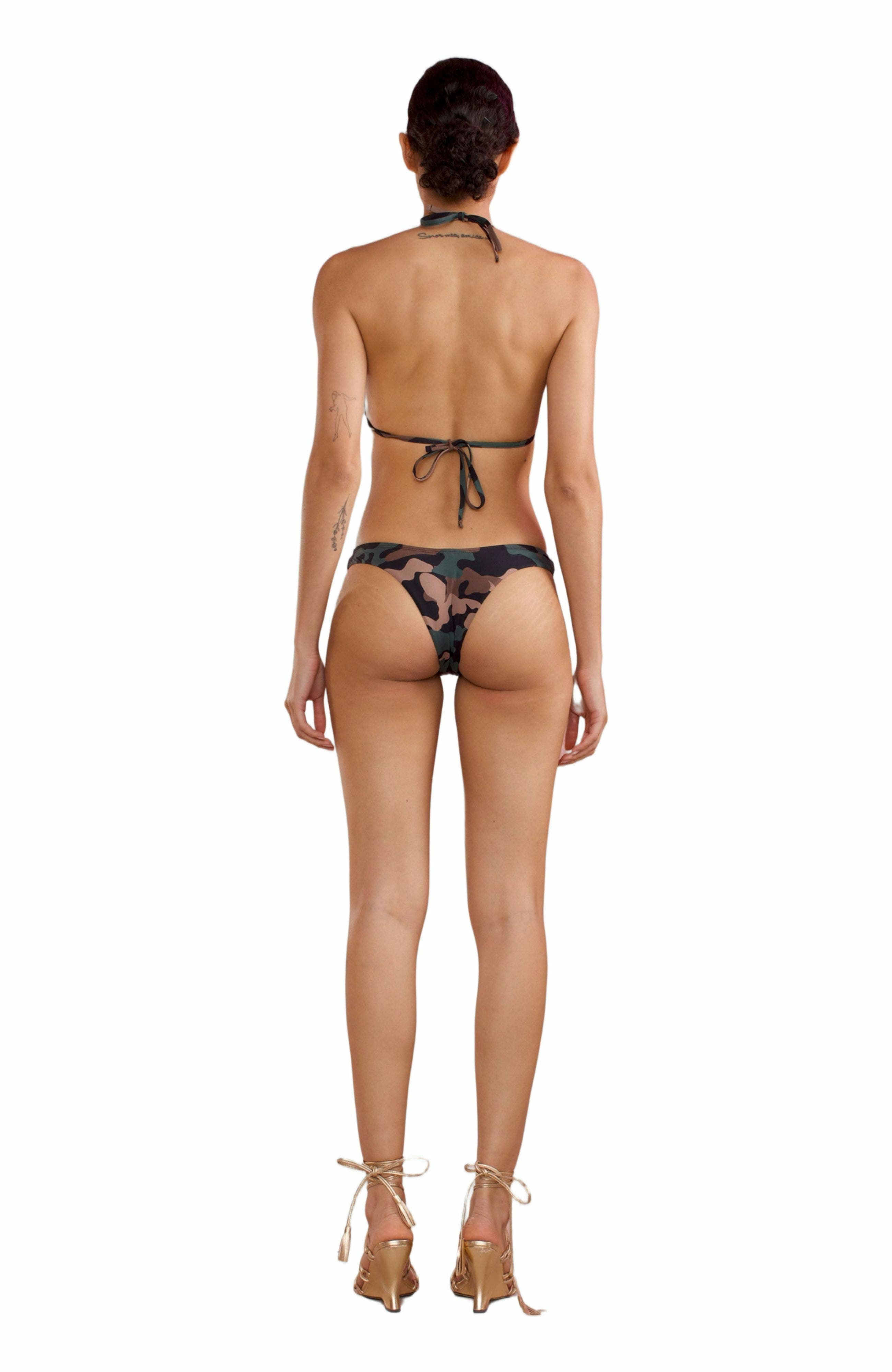 Cynthia Rowley Baia Bikini Bottoms in Green Camo at Nordstrom - 5