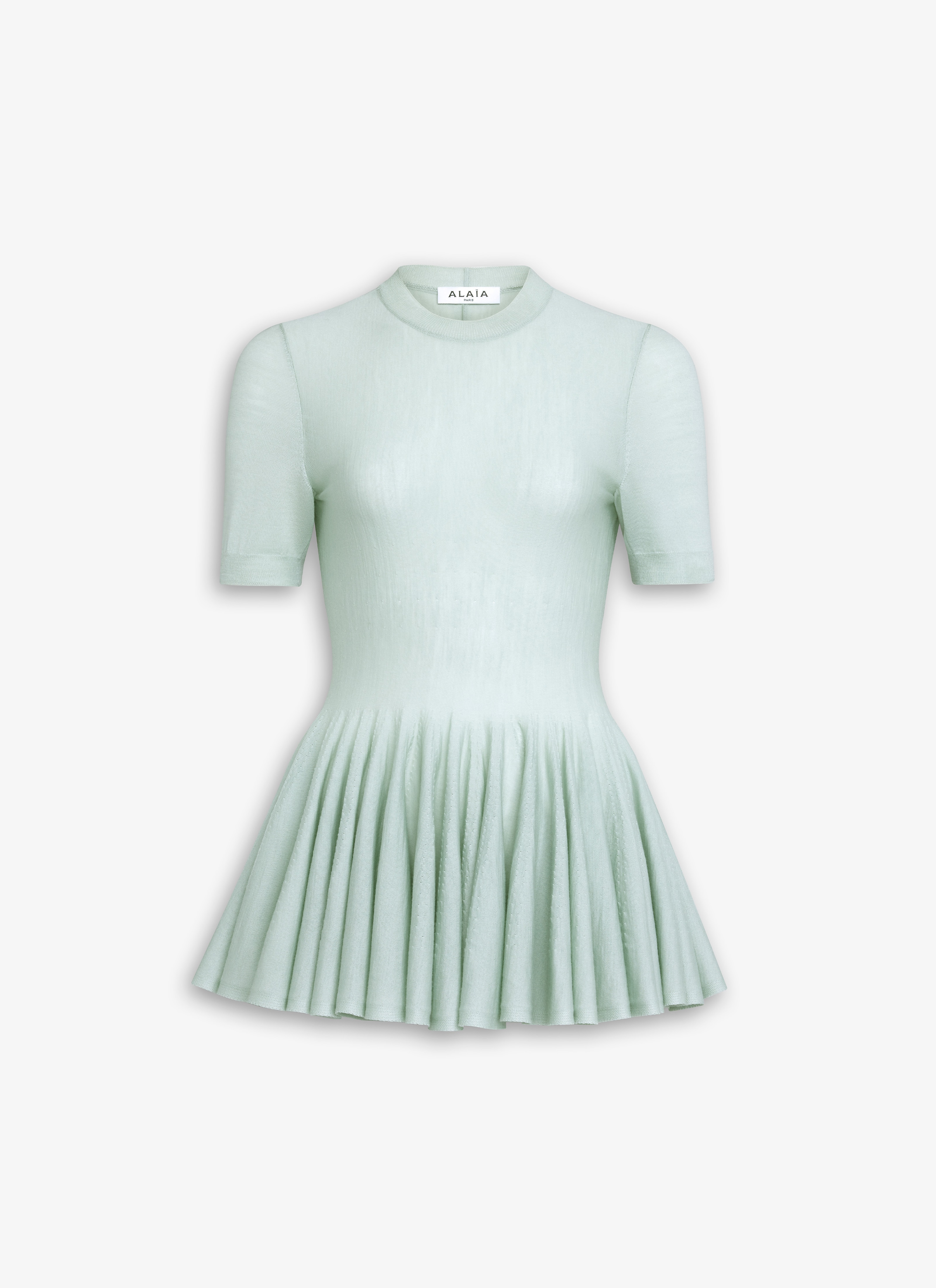 WOOL MERINO PEPLUM TOP - 1