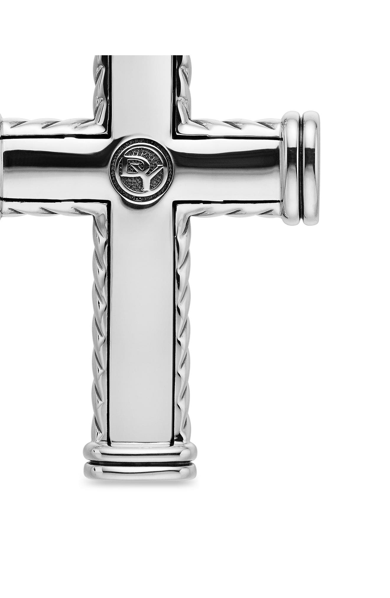 David Yurman Men's Chevron Cross Pendant in Sterling Silver with Black Diamonds, 41.7mm at Nordstrom - 7