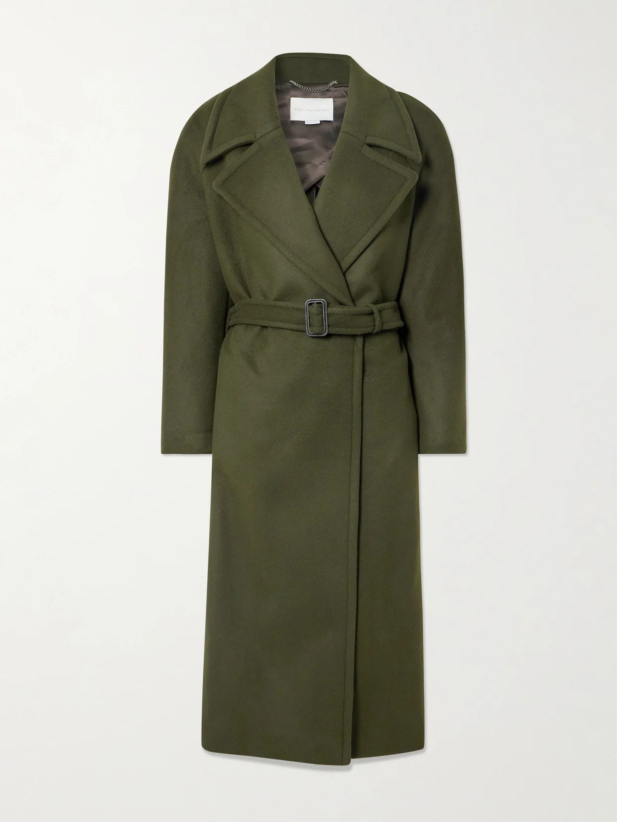 Belted Double-breasted Wool Coat - 1