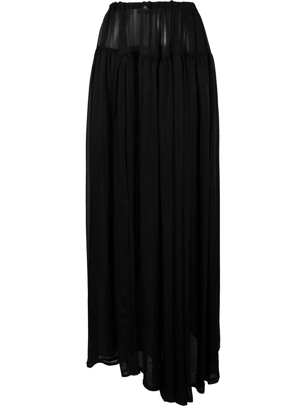 full-length semi-sheer silk skirt - 1