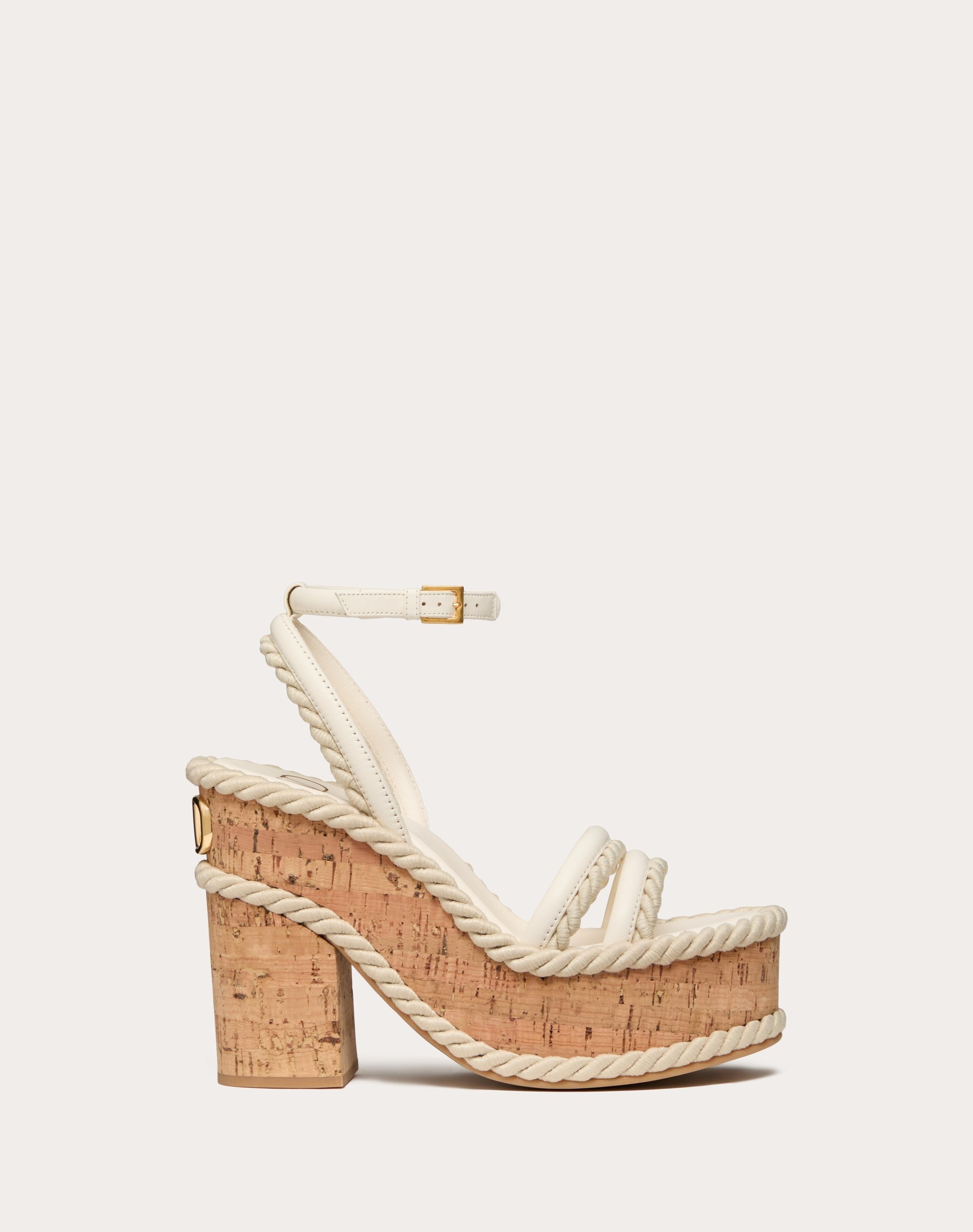VLOGO SUMMERBLOCKS WEDGE SANDAL IN NAPPA LEATHER AND ROPE TORCHON 130MM - 1