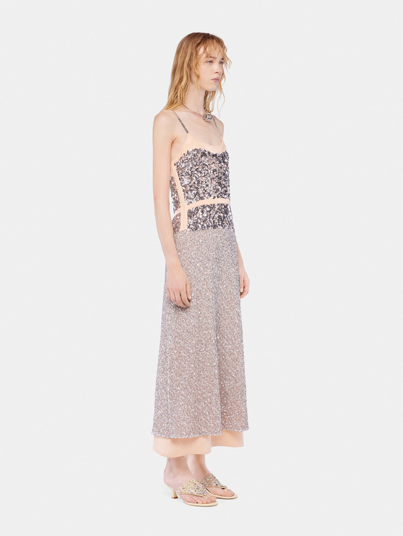 rabanne CHIFFON DRESS WITH SILVER SEQUINS outlook