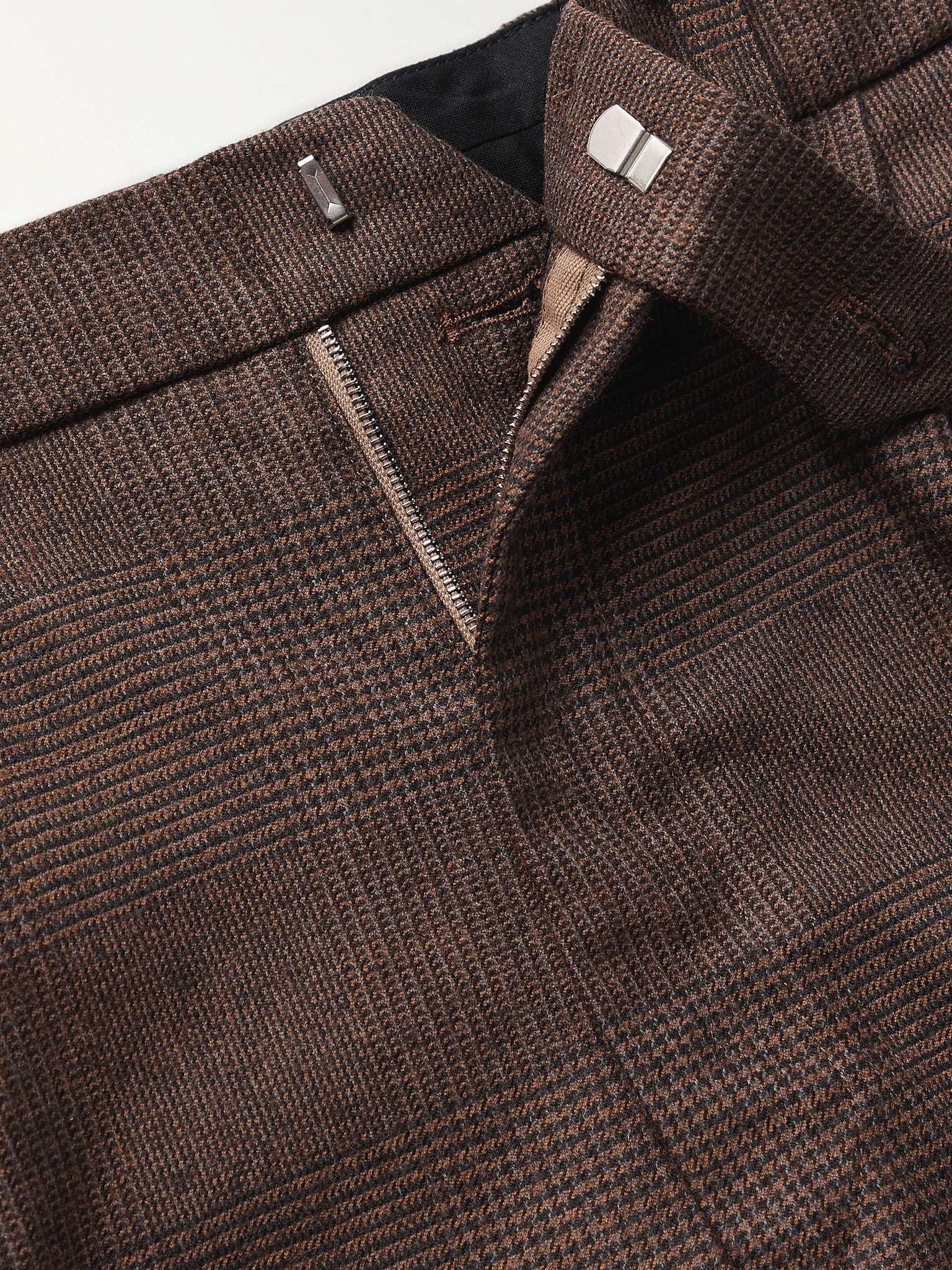 Straight-Leg Pleated Prince of Wales Checked Wool-Blend Suit Trousers - 3
