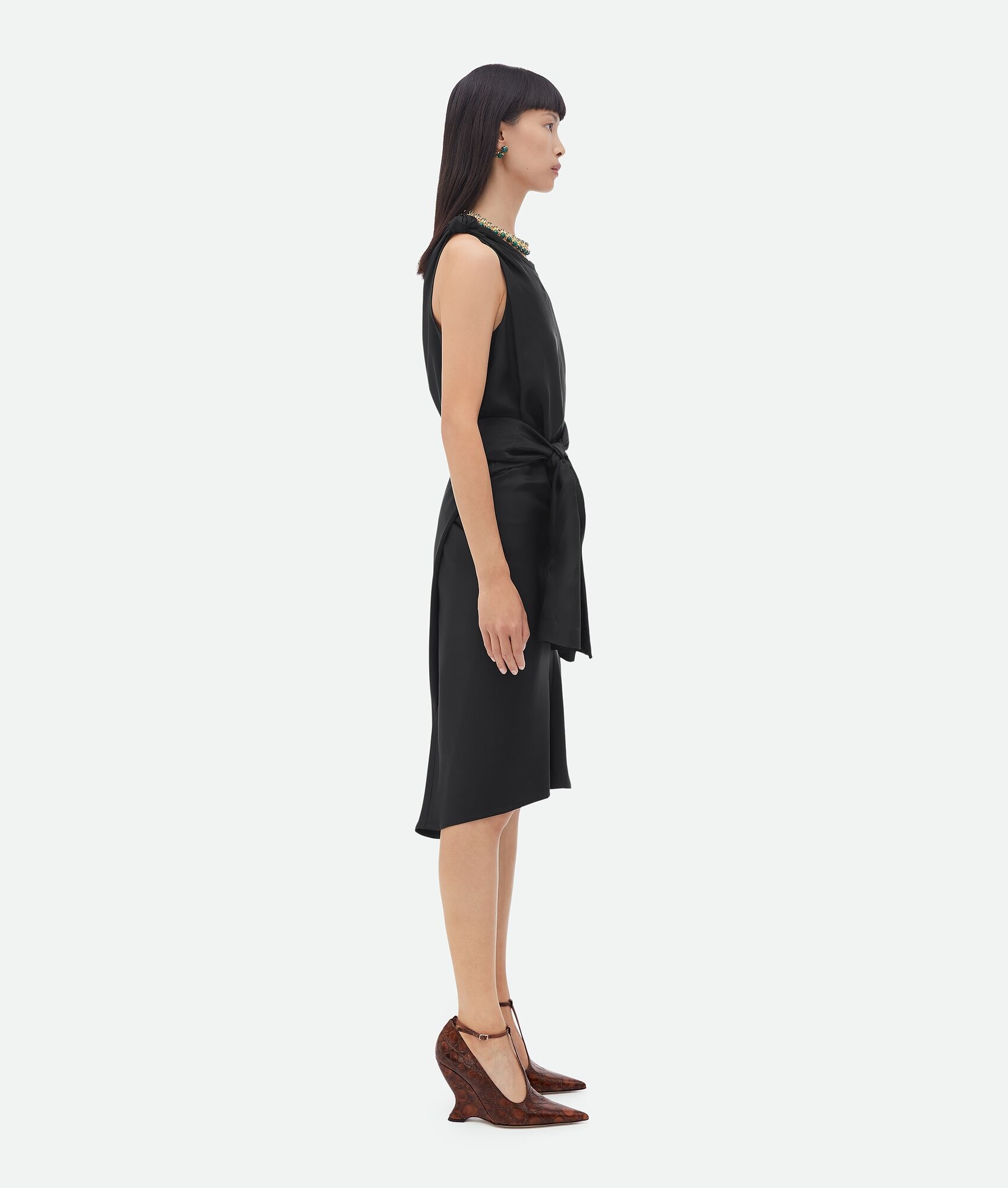 washed viscose knotted dress - 2