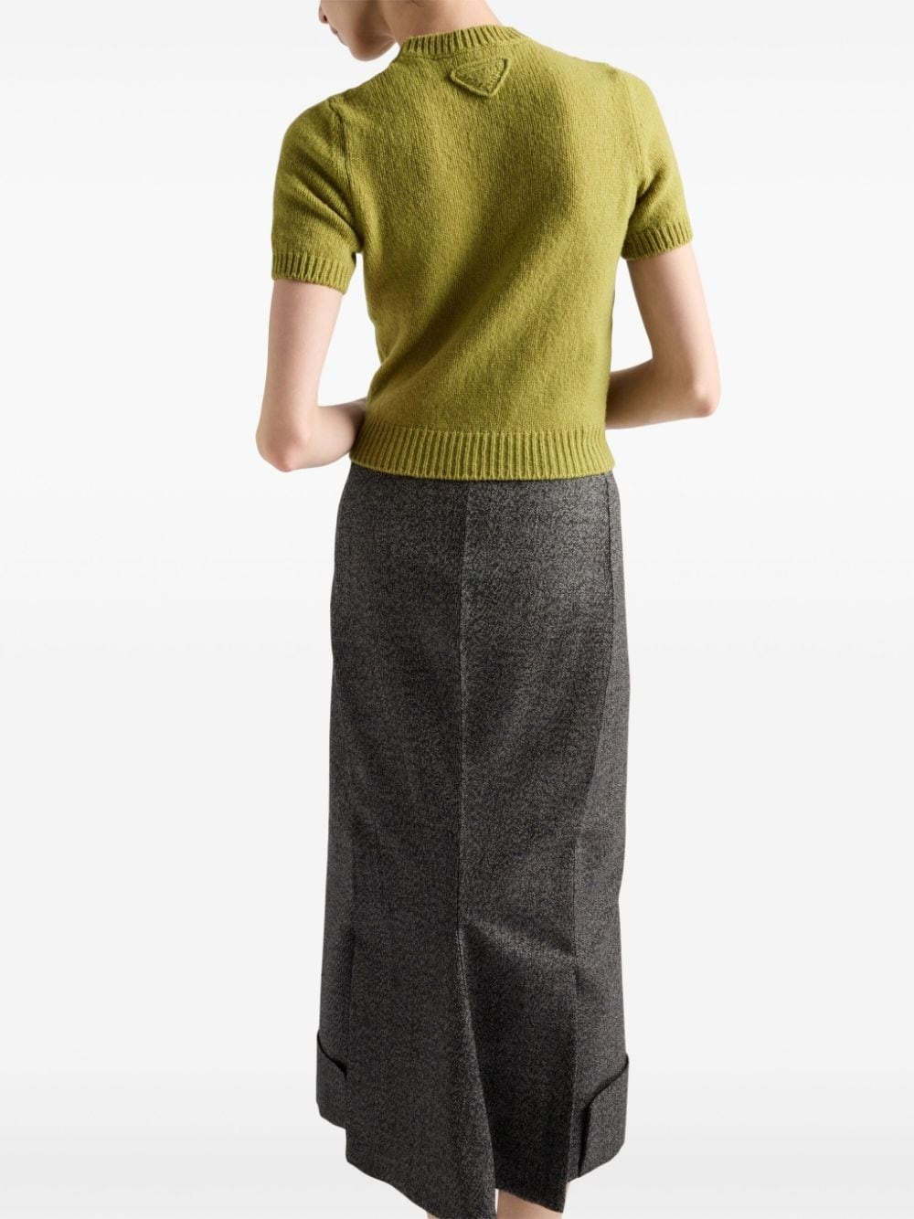 short-sleeve cashmere sweater - 5