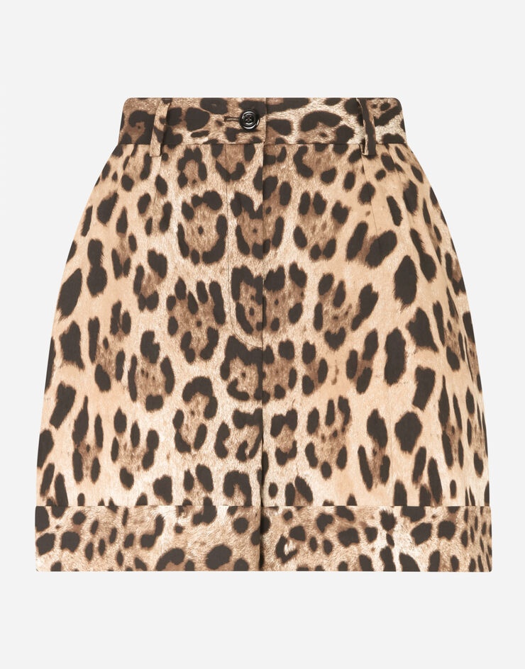 Leopard-print poplin shorts - 3