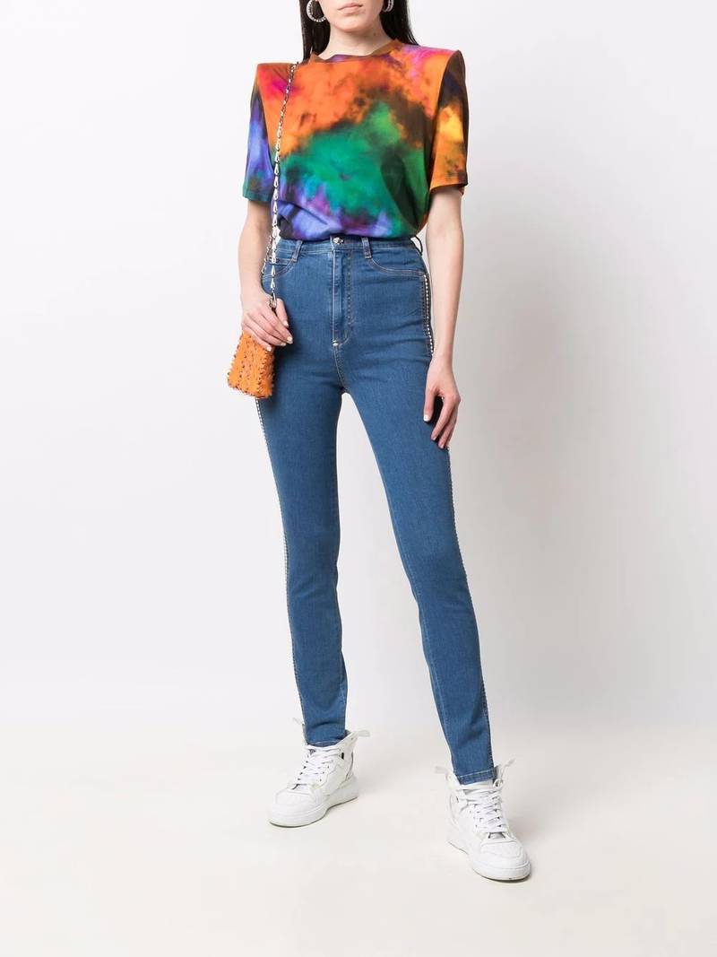 PHILIPP PLEIN High Waist crystal jeggings outlook