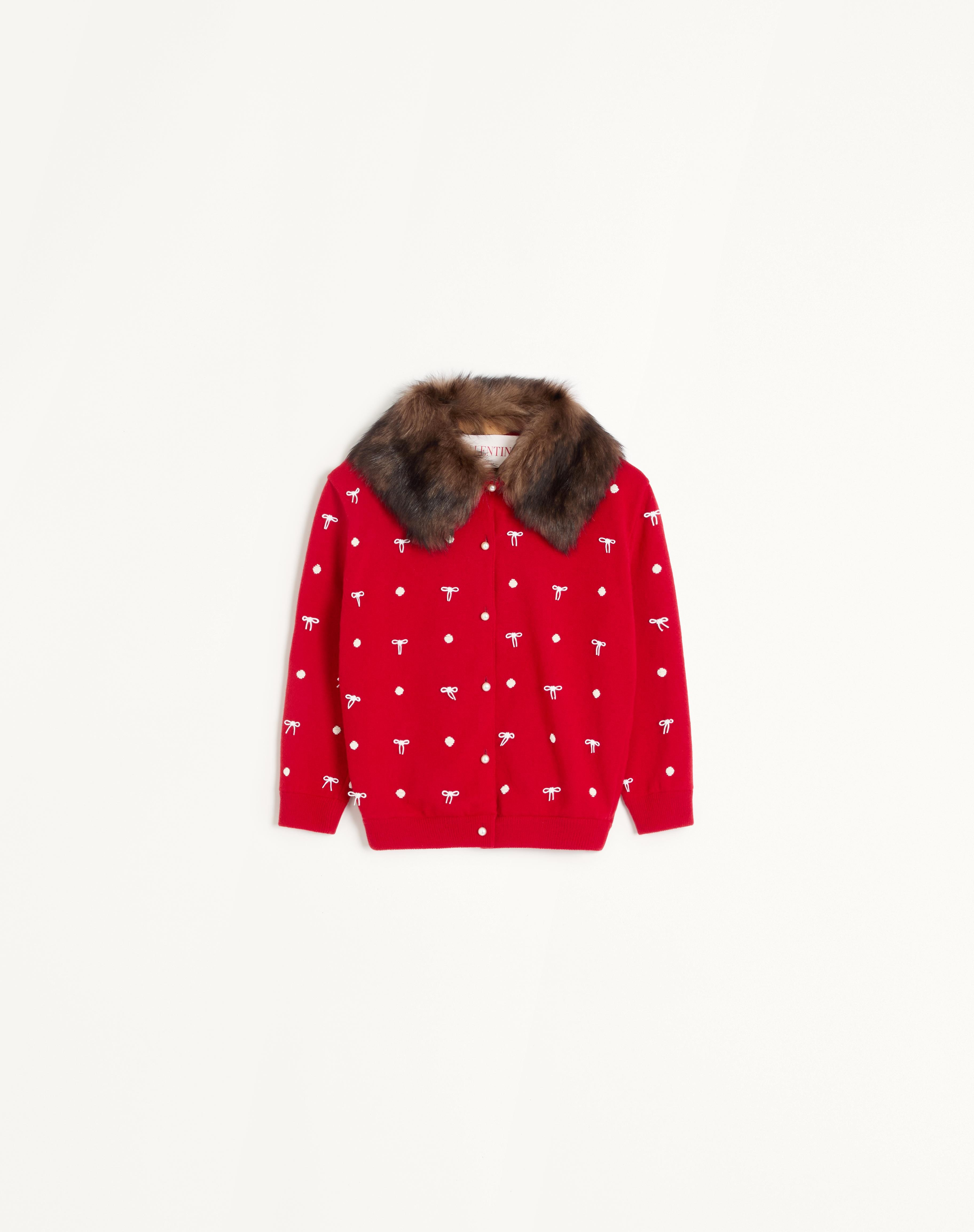 EMBROIDERED WOOL CARDIGAN - 1
