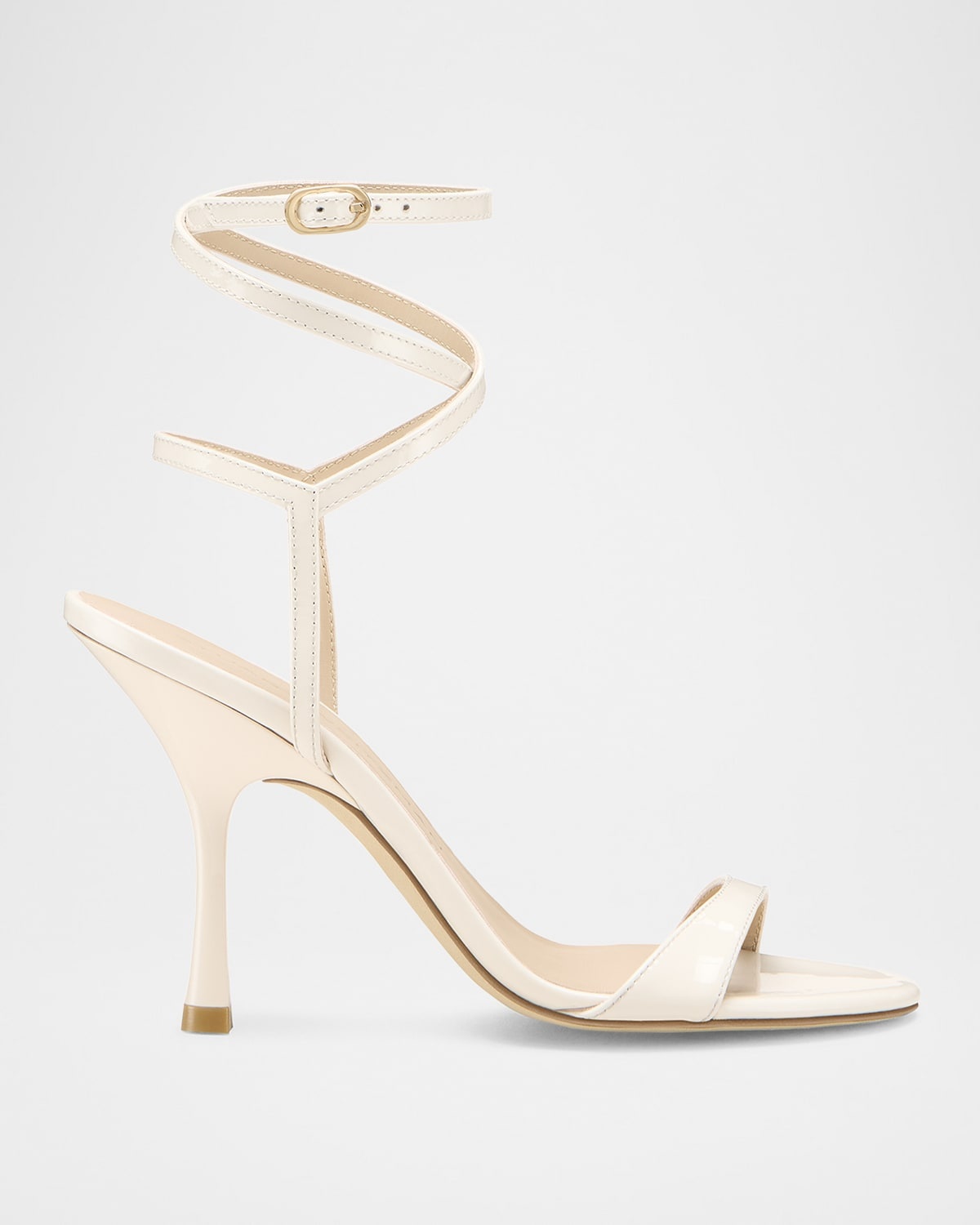 Nudist Patent Ankle-Strap Sandals - 1