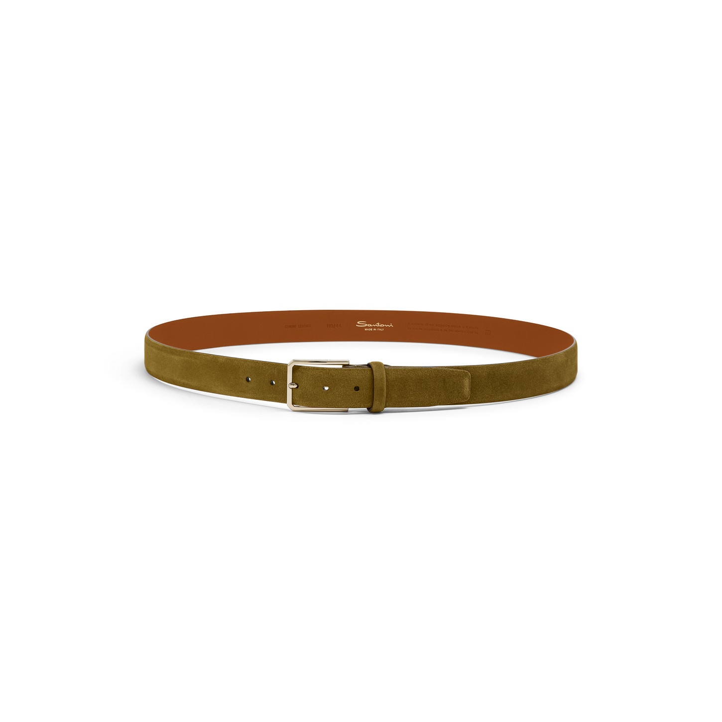 Men's green suede adjustable belt - 4