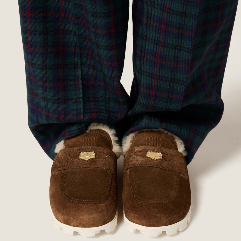 Miu Miu Suede mules outlook