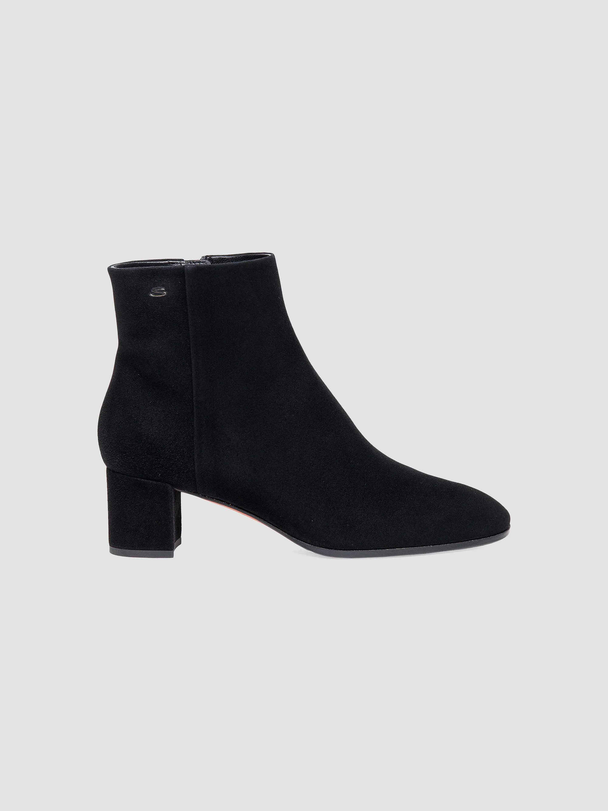 Women's Halfrida 50MM Suede Ankle Boots - Black - 1