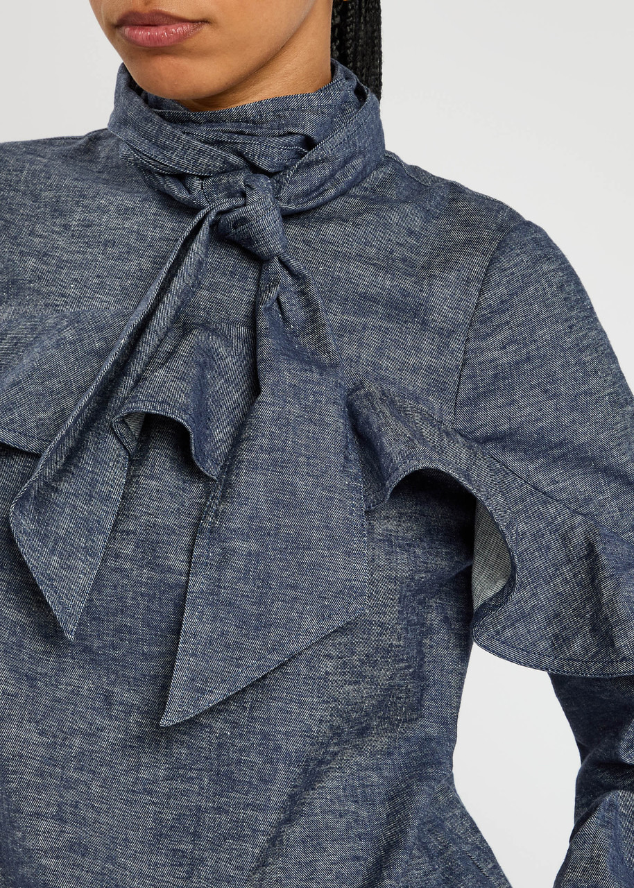 Zimmermann Hypnotic Chambray Linen-blend Blouse - 5
