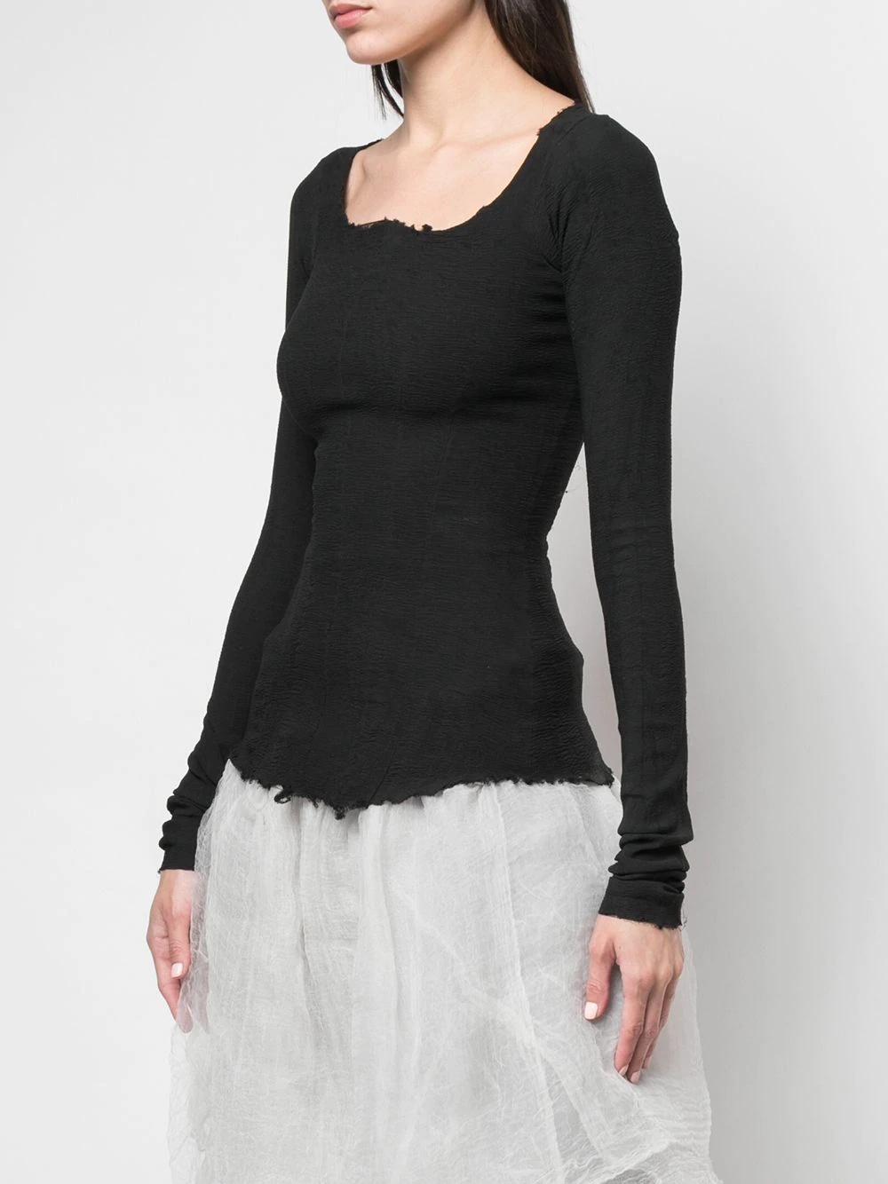 asymmetric neck sweatshirt - 3