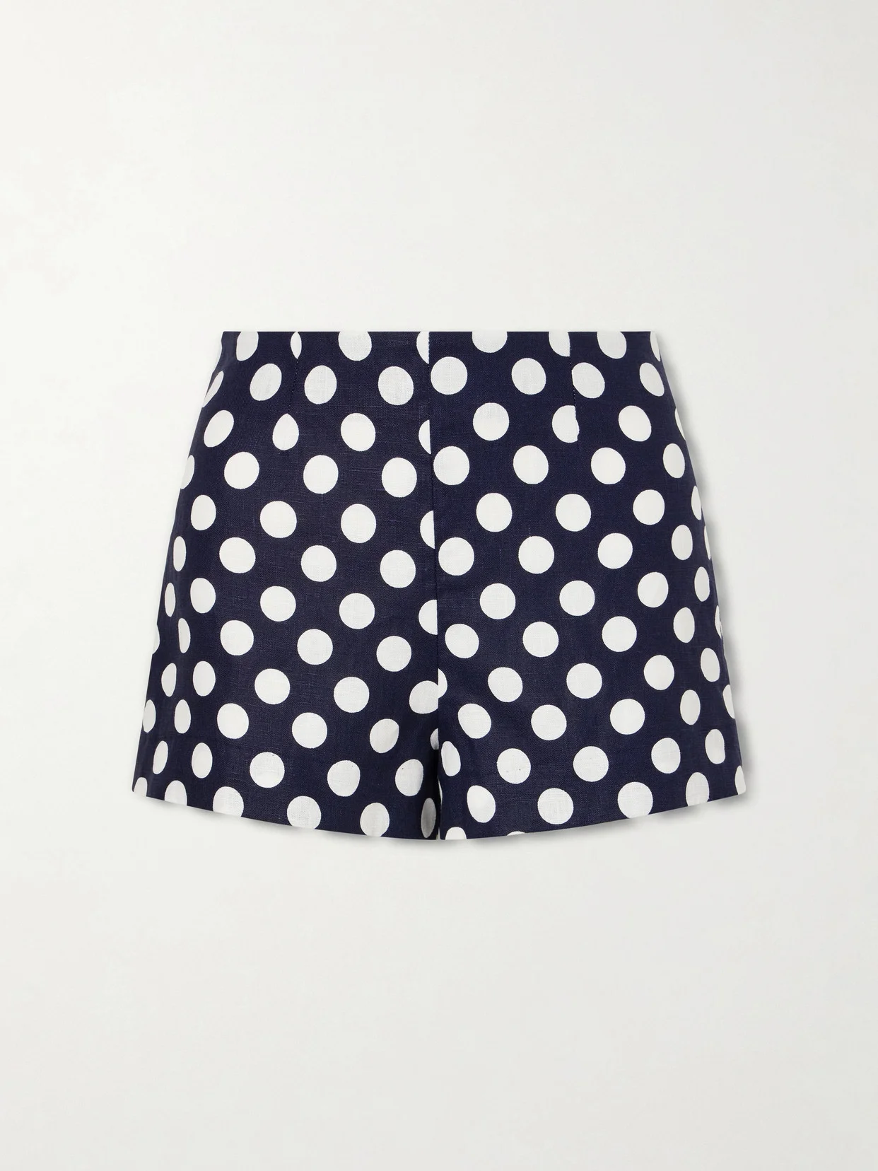 Lila Polka-dot Linen Shorts - 1