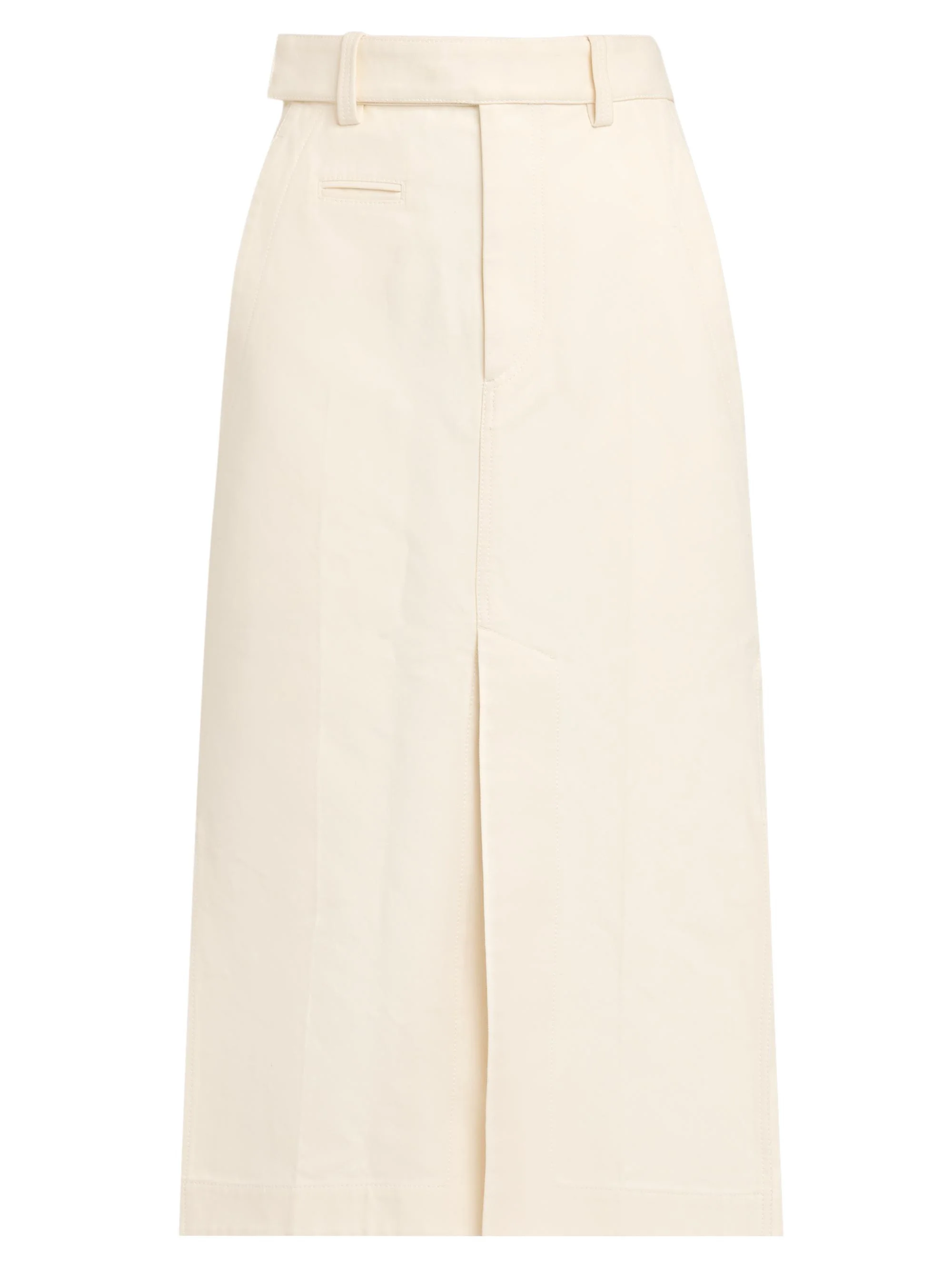Women's Workwear Cotton Twill Midi-Skirt - Parchment - 1