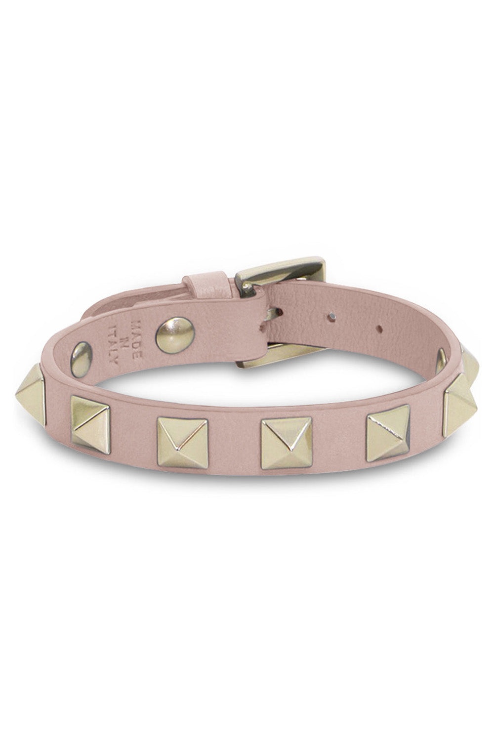 ROCKSTUD LEATHER CUFF POUDRE - 1