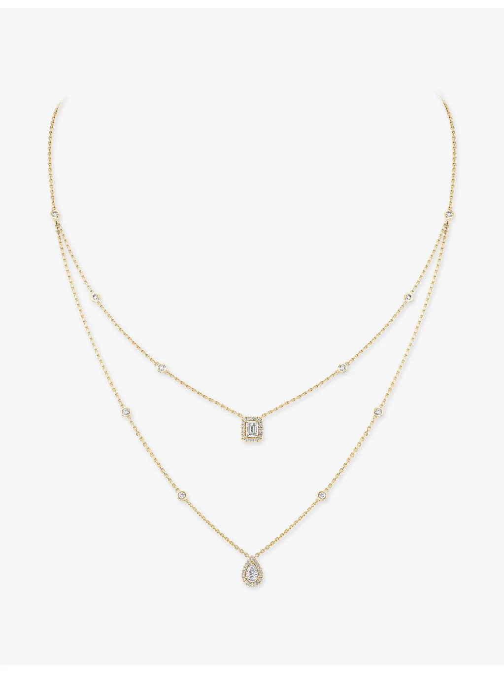 My Twin 2-Row 18ct Yellow Gold And 0.76ct Diamond Necklace - 1