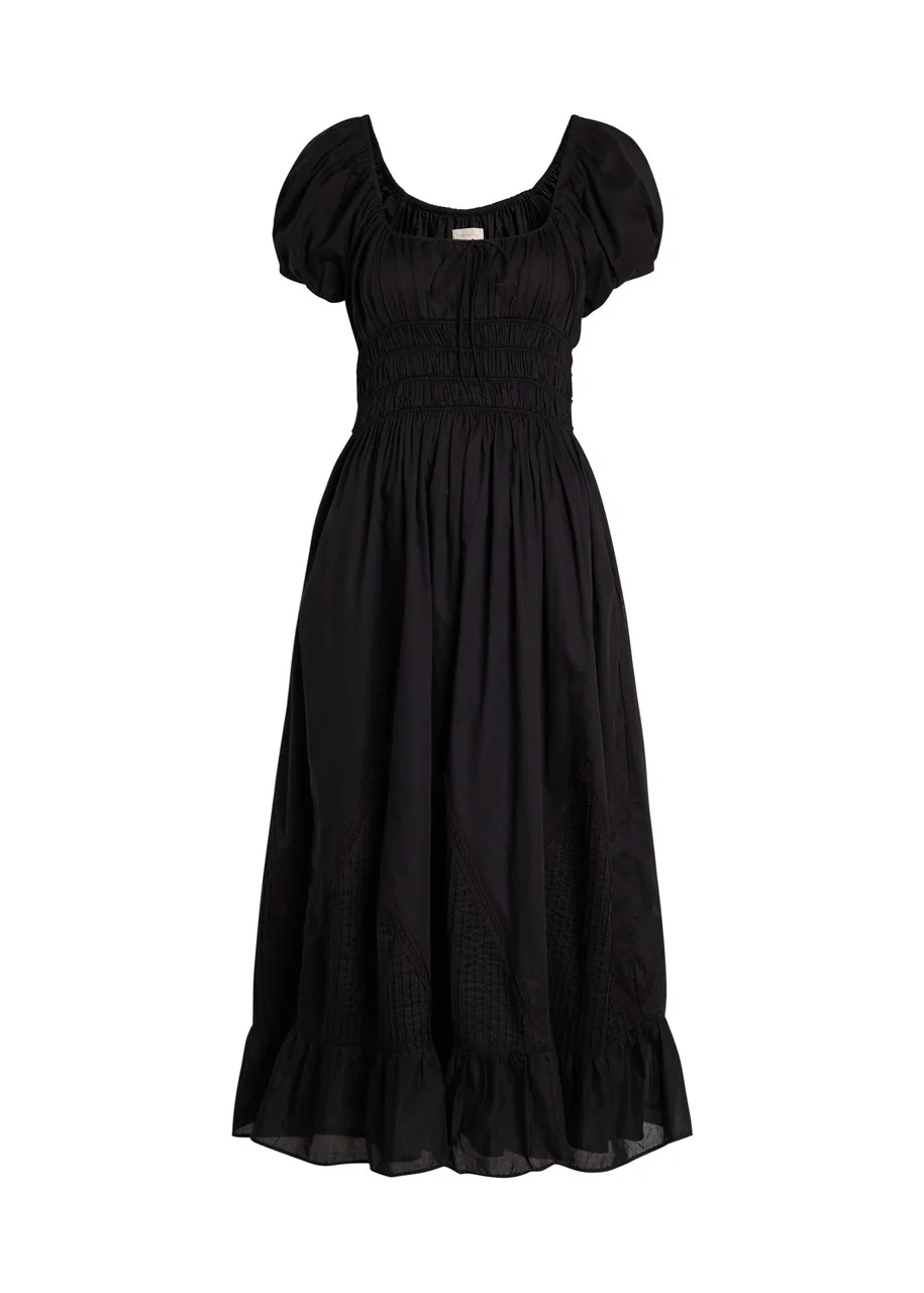 faithfull the brand black midi dress Grace Midi Dress Black, XXL / Black