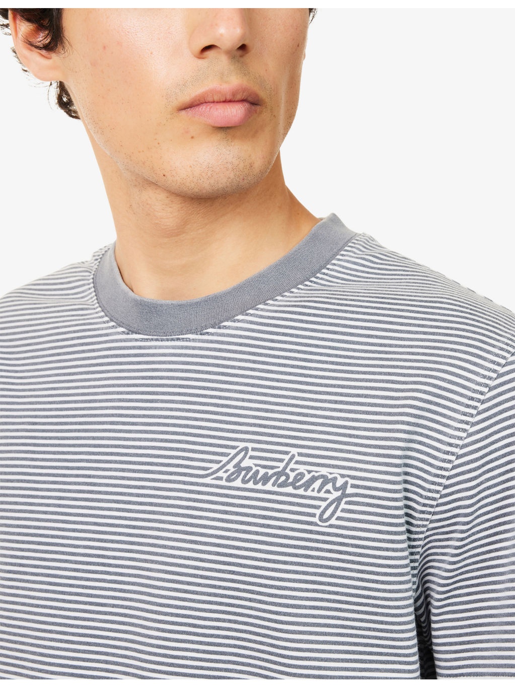 Stripe-Print Crewneck Cotton-Jersey T-Shirt - 5