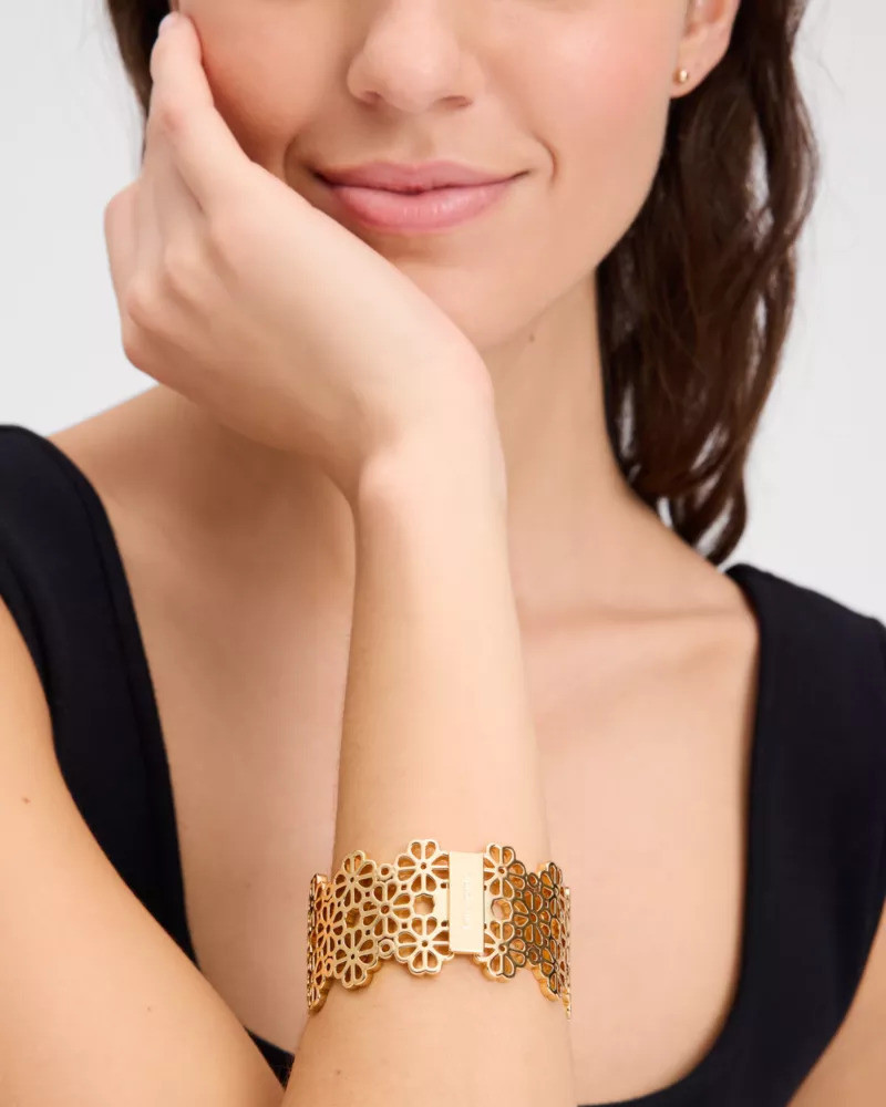 kate spade Spade Flower Lace Statement Bangle outlook