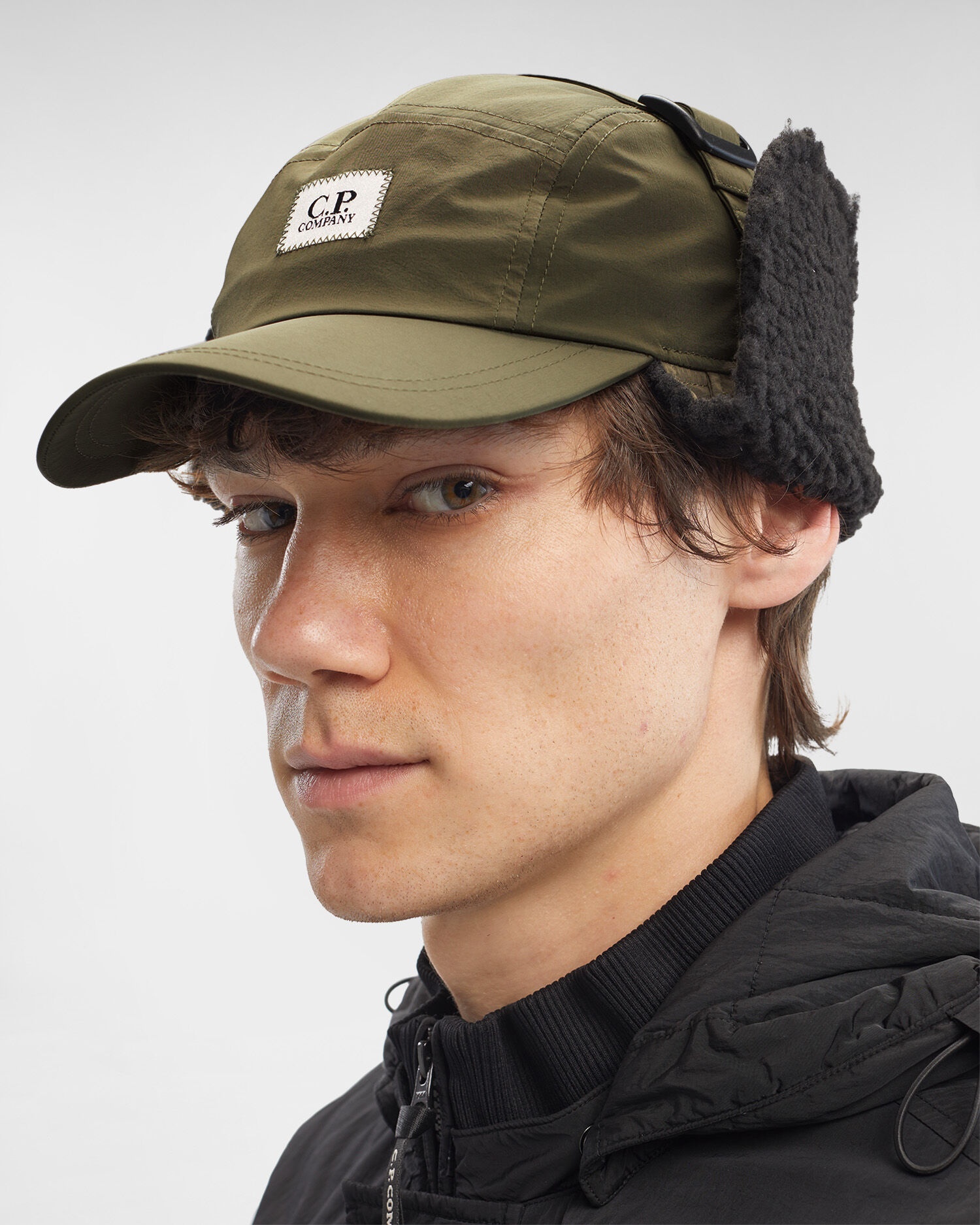 CP COMPANY｜ (Chrome-R Earflap Cap (17CMAC083A 005904A 7 C.P. Company Chrome-R Earflap Cap Black | END. (US)