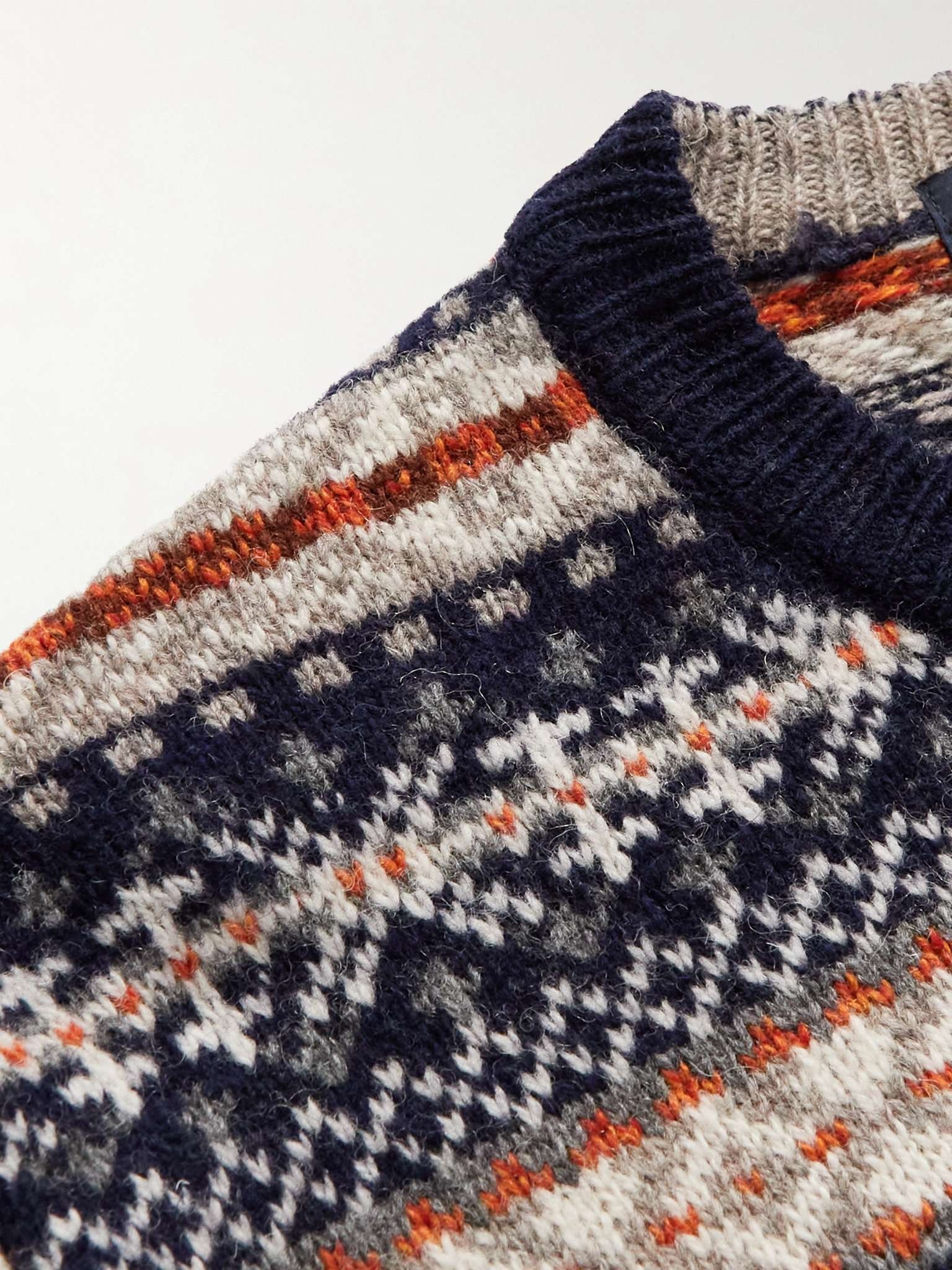 Shell-Trimmed Fair Isle Wool Sweater - 5