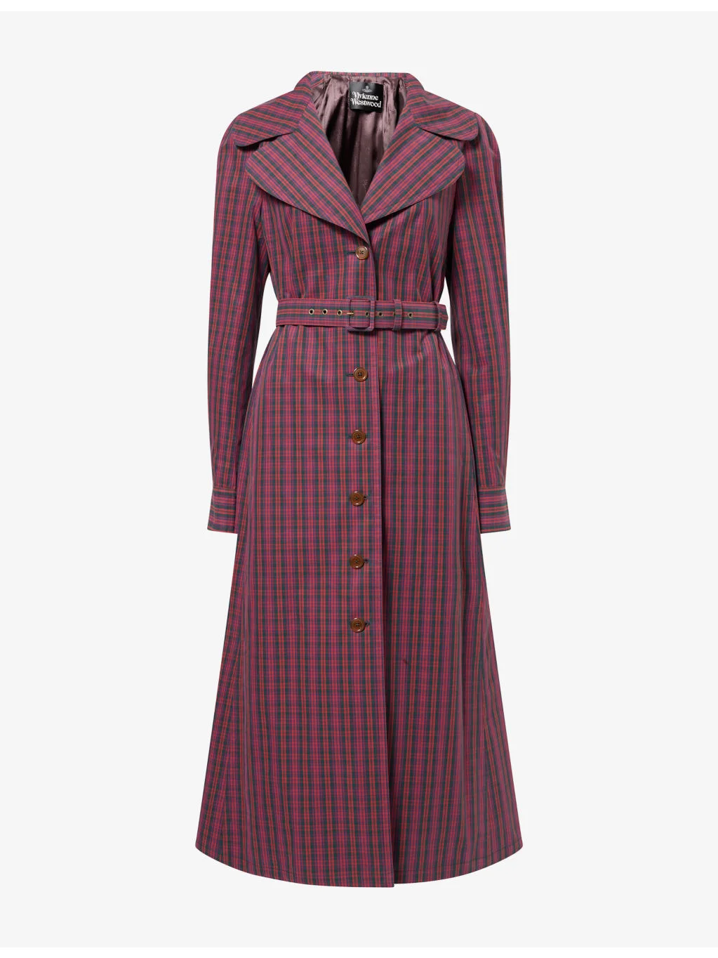 Liska Striped Draped Cotton Mac Coat - 1