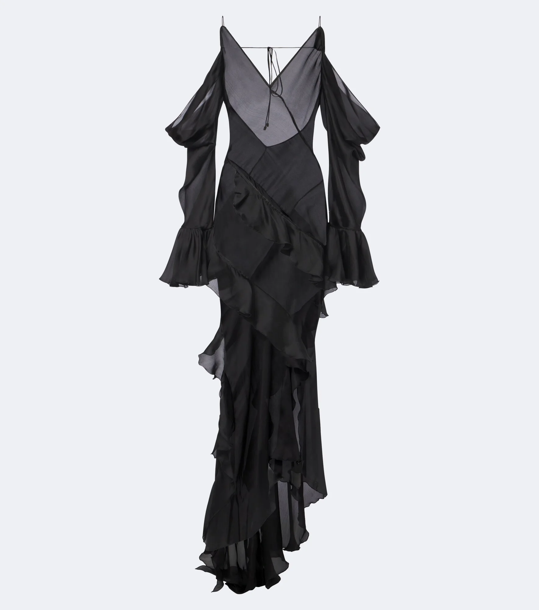 Ruffled silk gown - 1