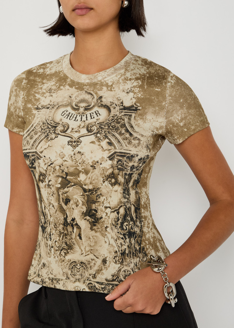 Jean Paul Gaultier Printed Ribbed Stretch-cotton T-shirt - 5