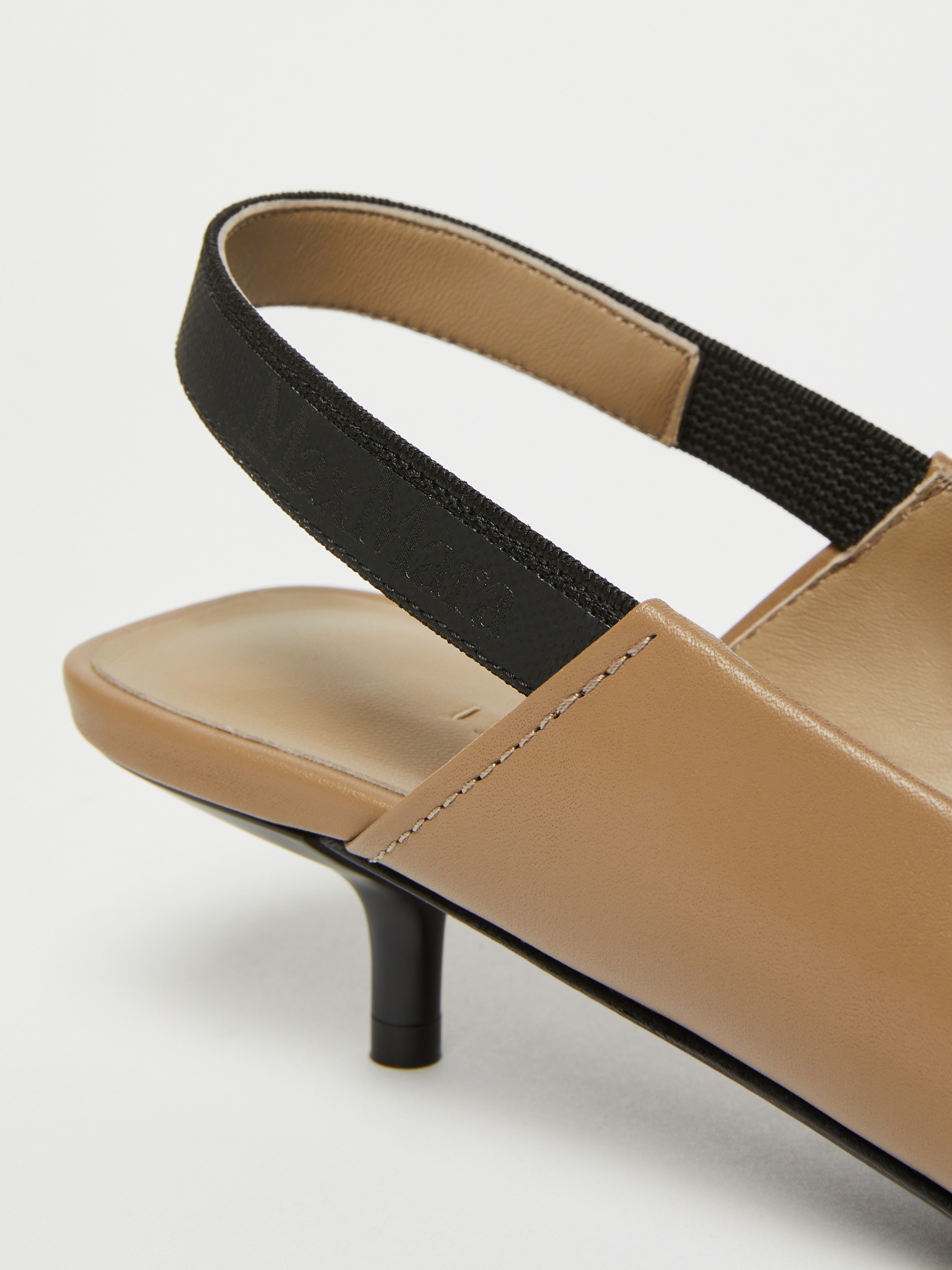 SLINGY Leather slingbacks with branded ribbon detail - 5