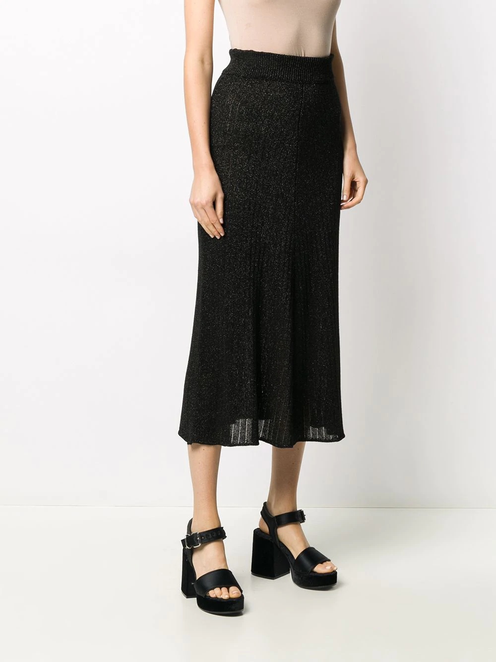 ribbed midi skirt - 3