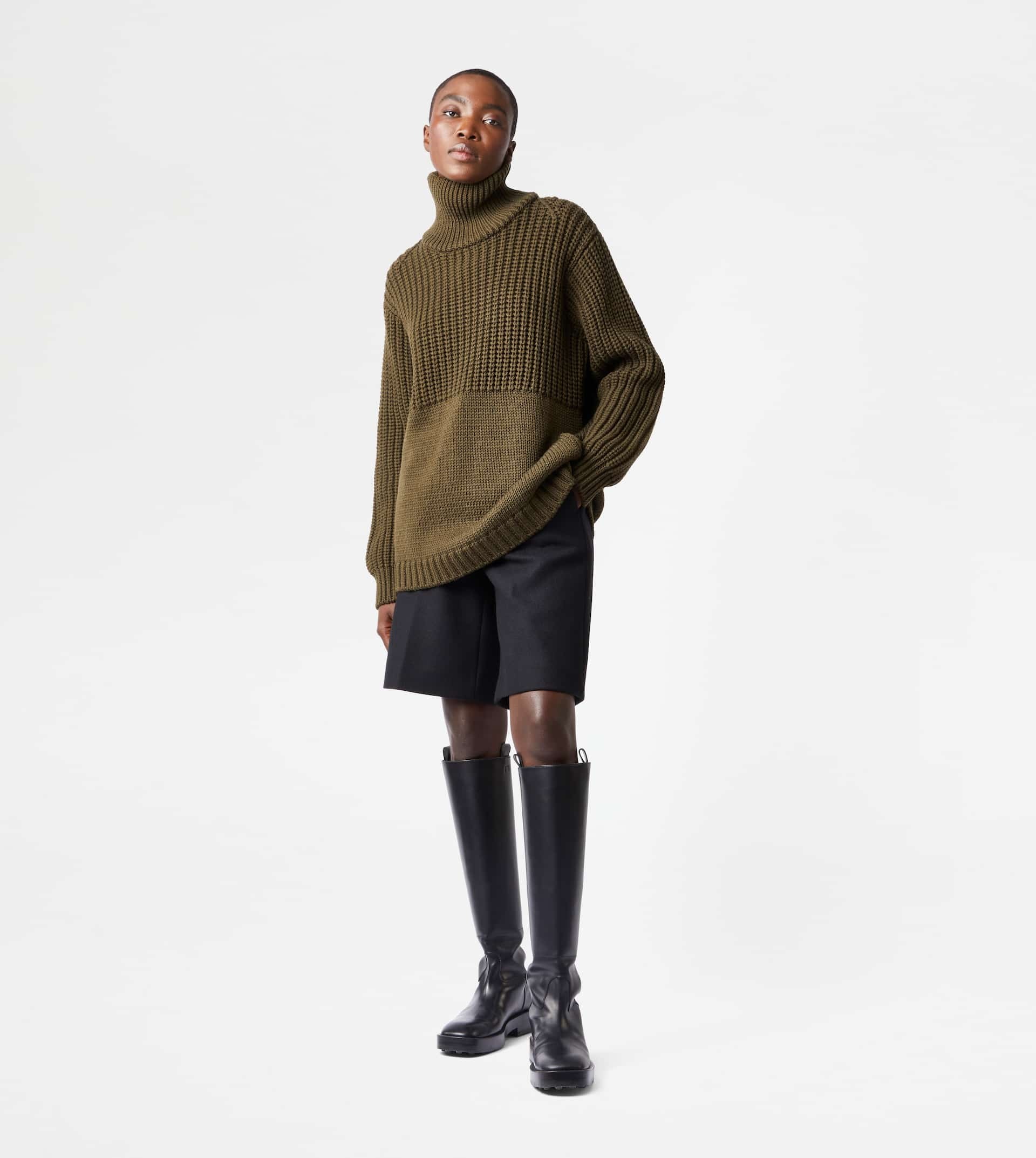 OVER TURTLENECK IN WOOL - GREEN - 2