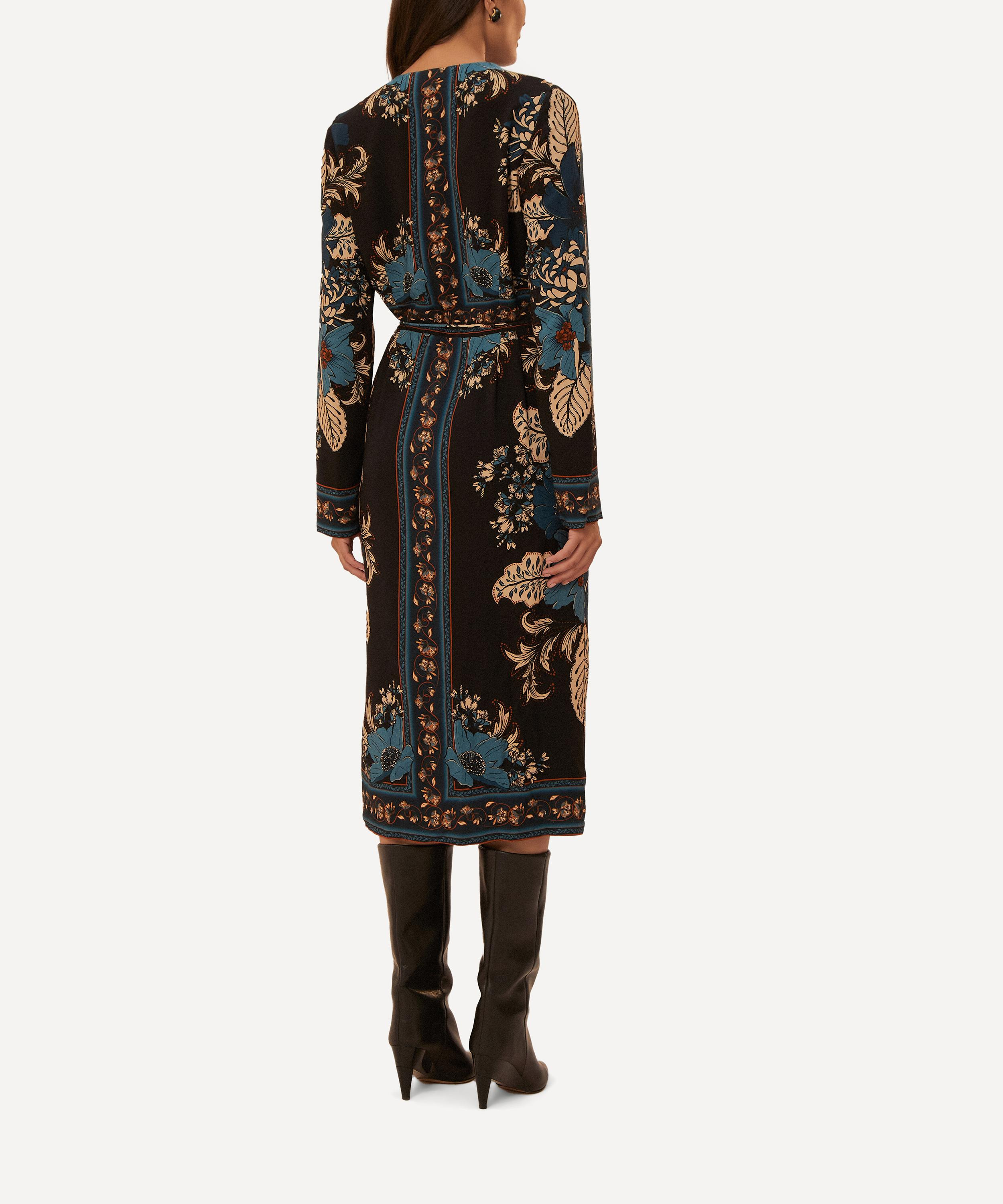 Blossom Tapestry Long Sleeve Wrap Dress - 3
