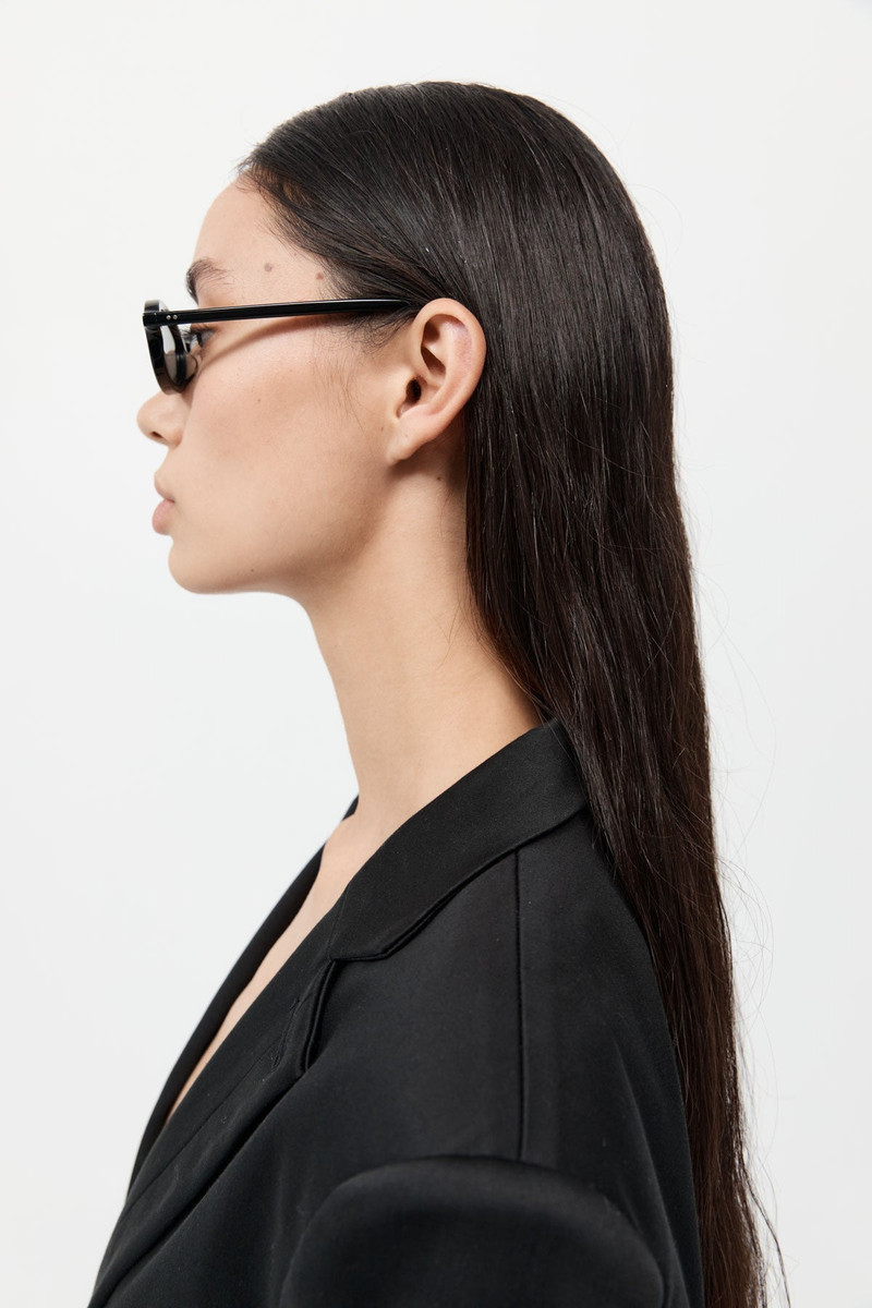90s Slim Oval Sunglasses - Black 6