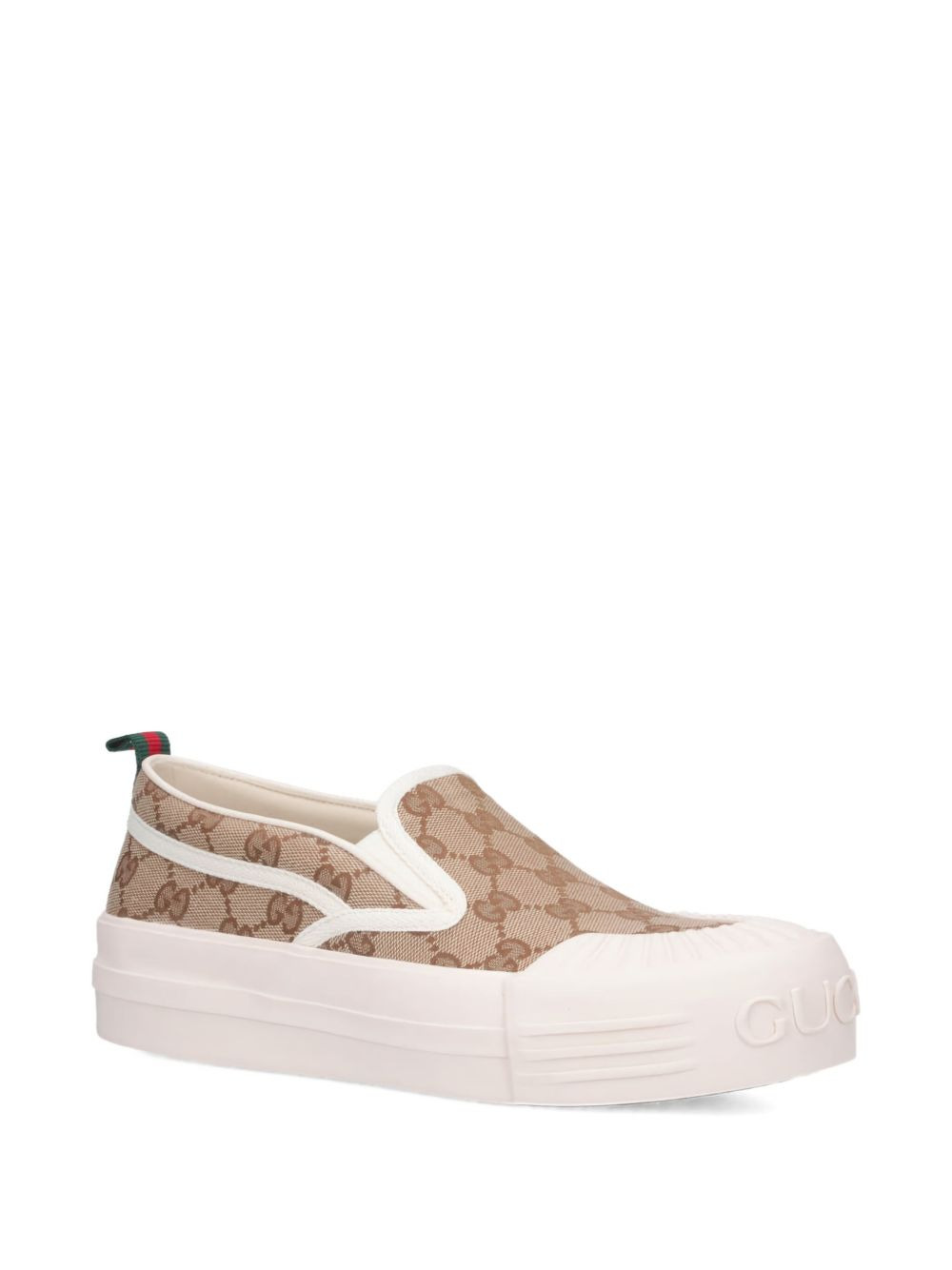 logo-pattern slip-on sneakers - 2