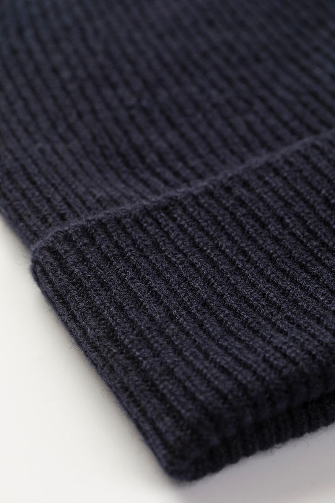 Slouchy Navy Cashmere Beanie - 2