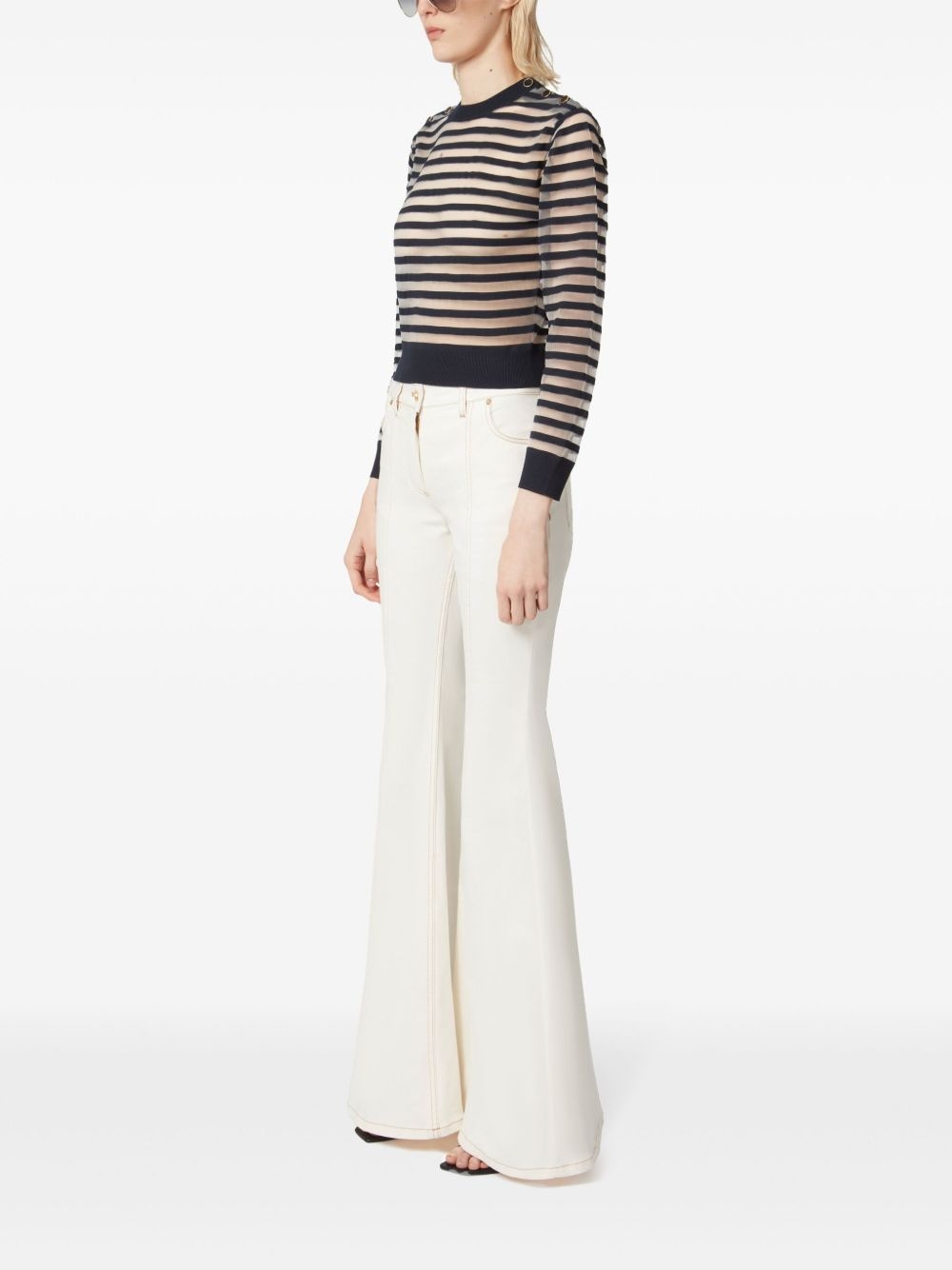 transparent striped sweatshirt - 3