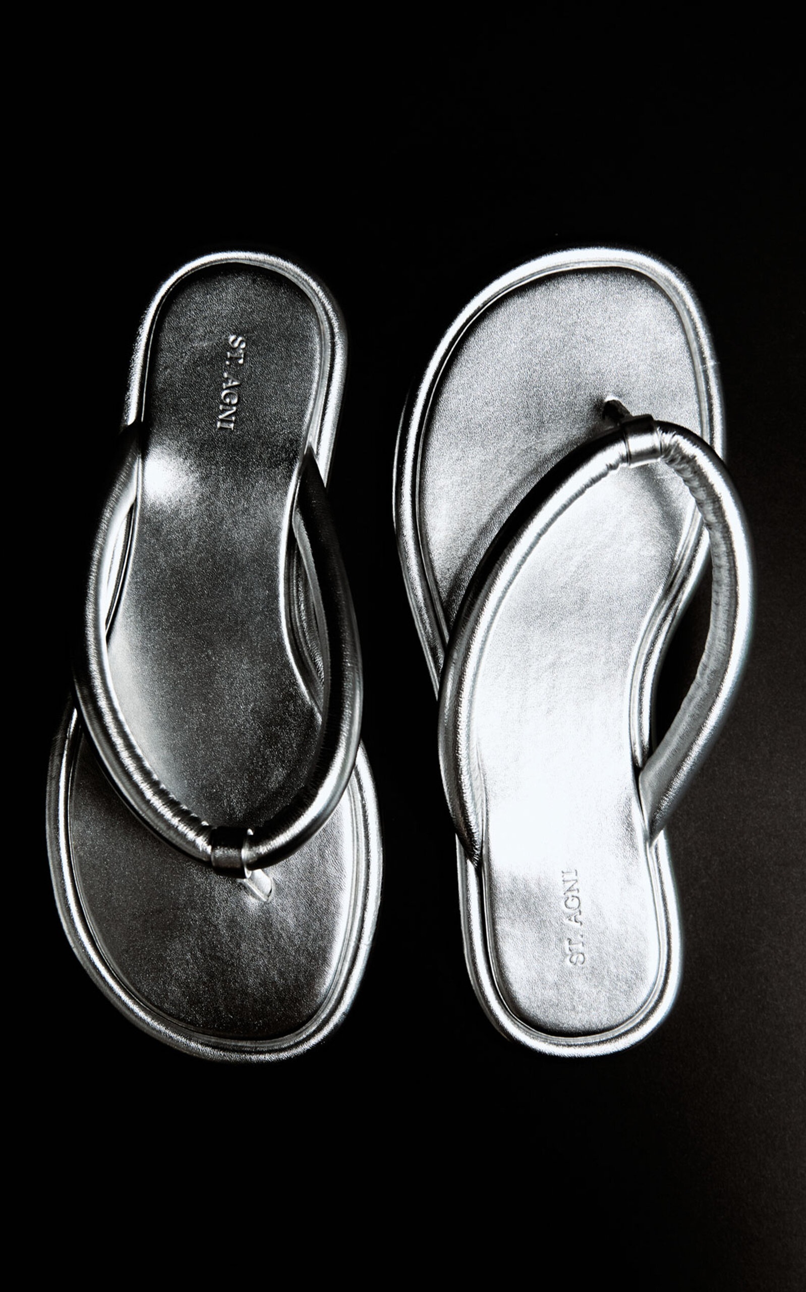 Sumi Leather Slides silver - 2